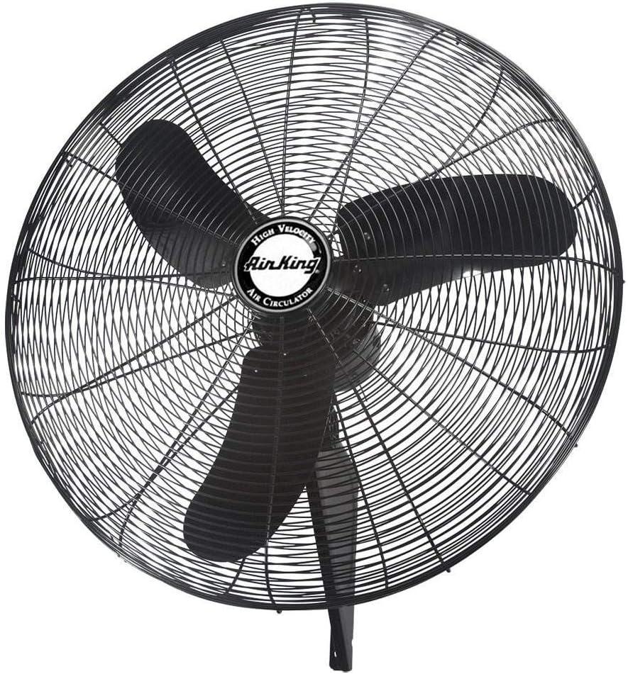 Industrial Black 30-Inch Oscillating Wall Mount Fan