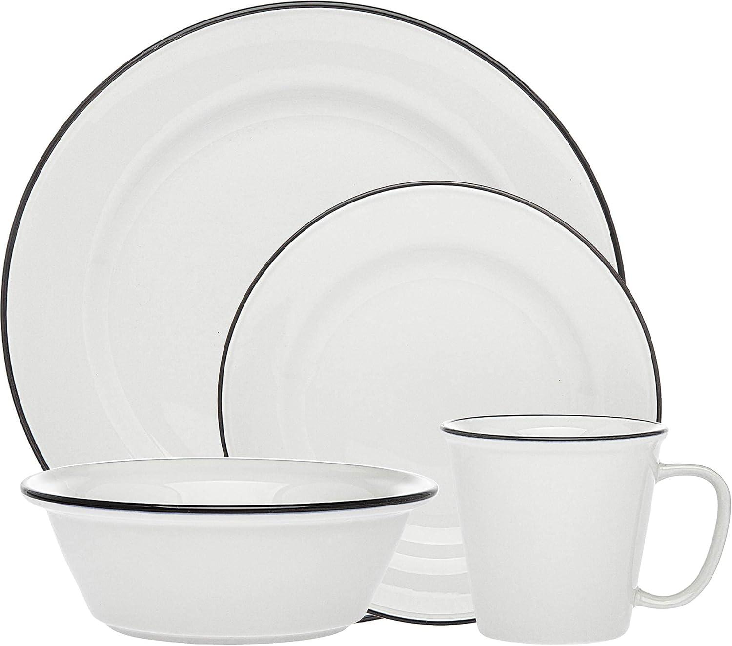 Porcelain Blue and White 16-Piece Dinnerware Set