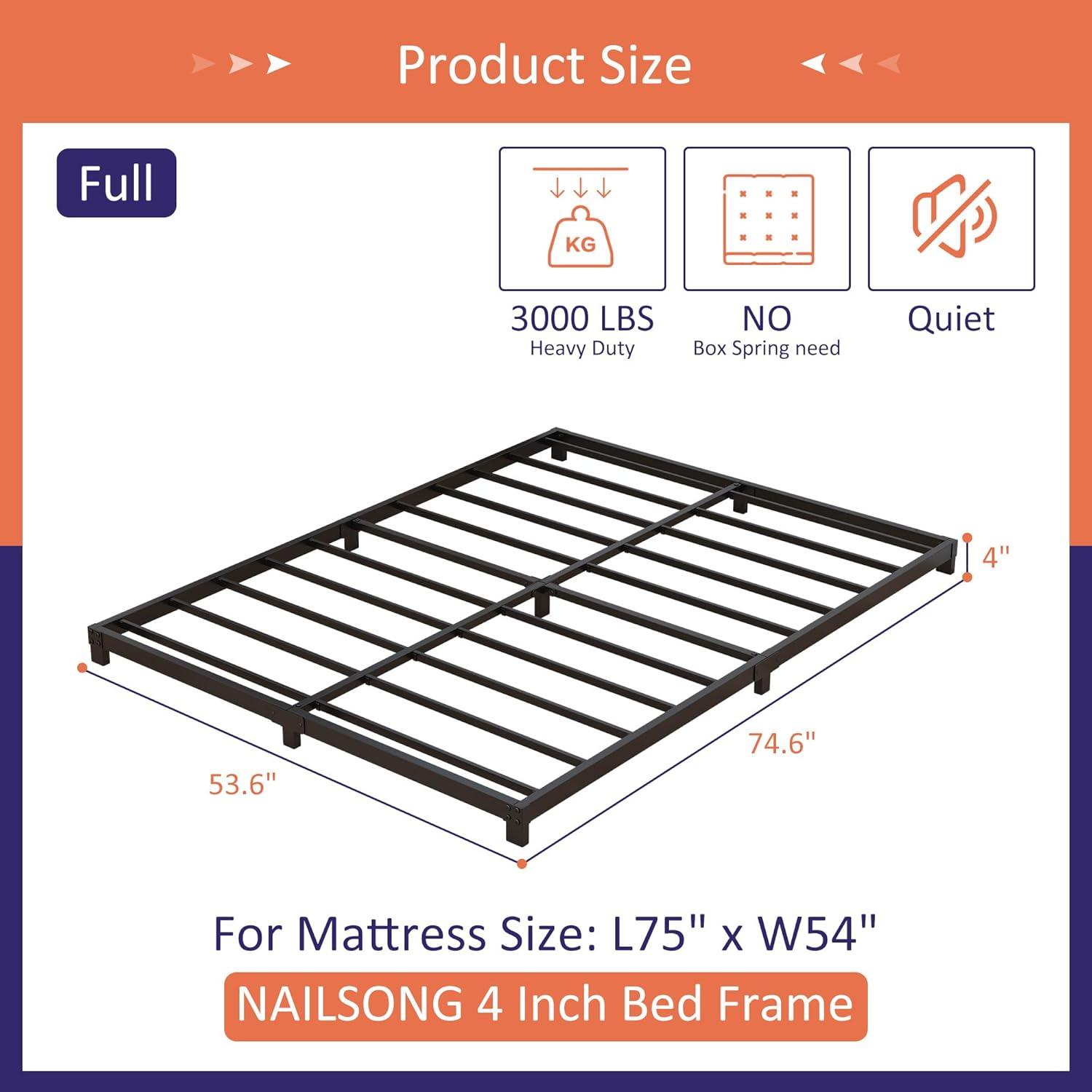 4 Inch Metal Platform Bed Frame