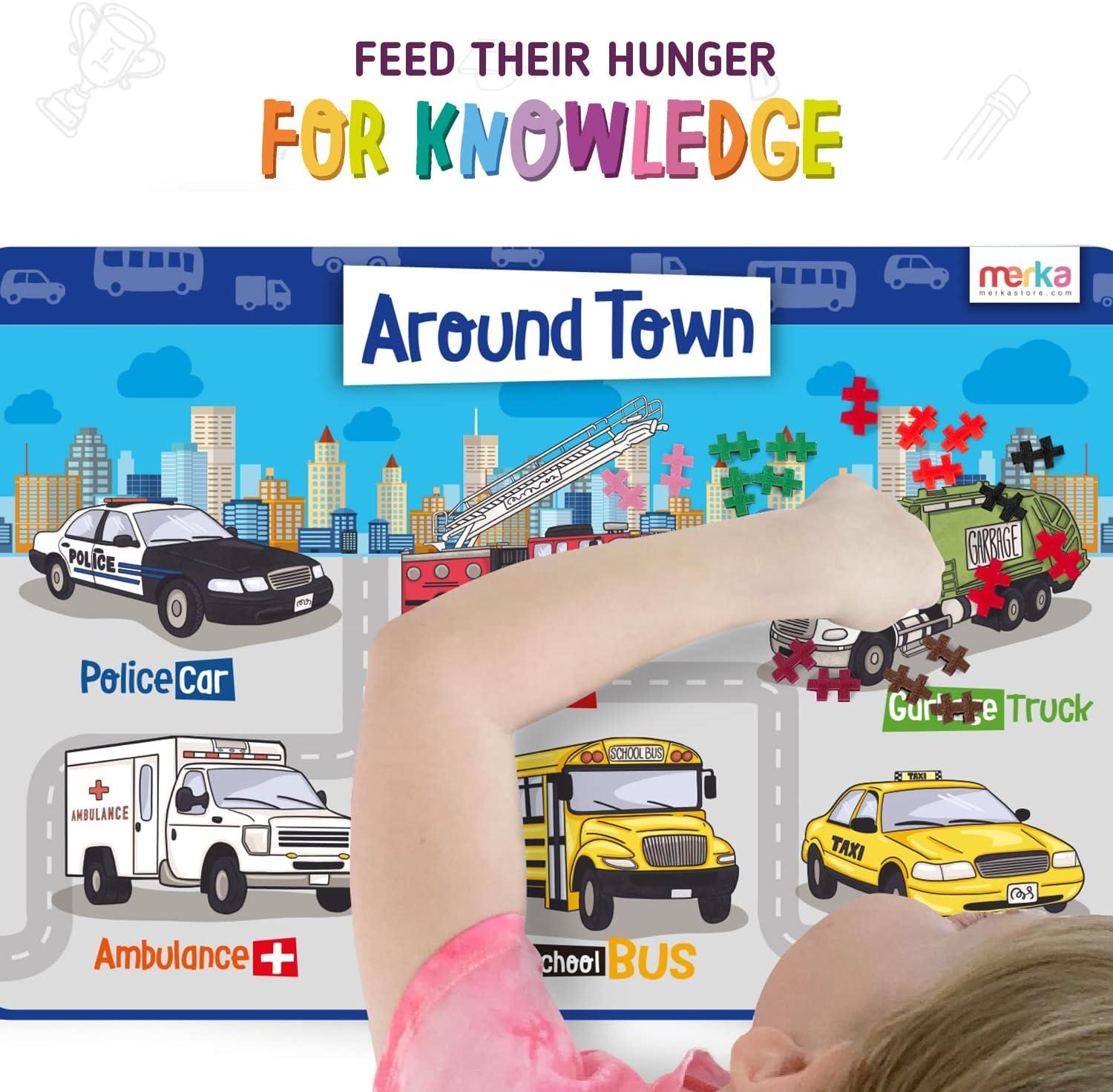 merka Kids Placemat Educational Placemats For Toddlers Kids Placemats For Dining Table Set Of 4 Wipeable Silicone