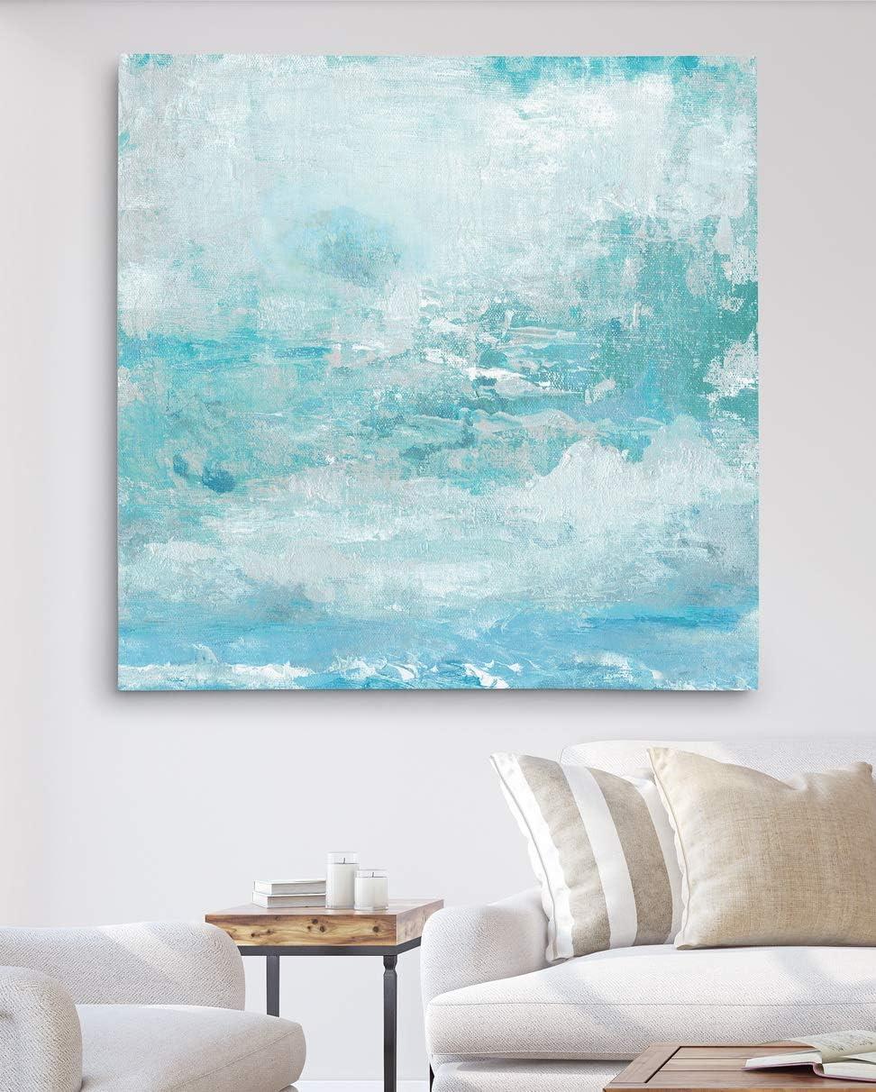 Aqua Skies Abstract Canvas Wall Art, 10x10