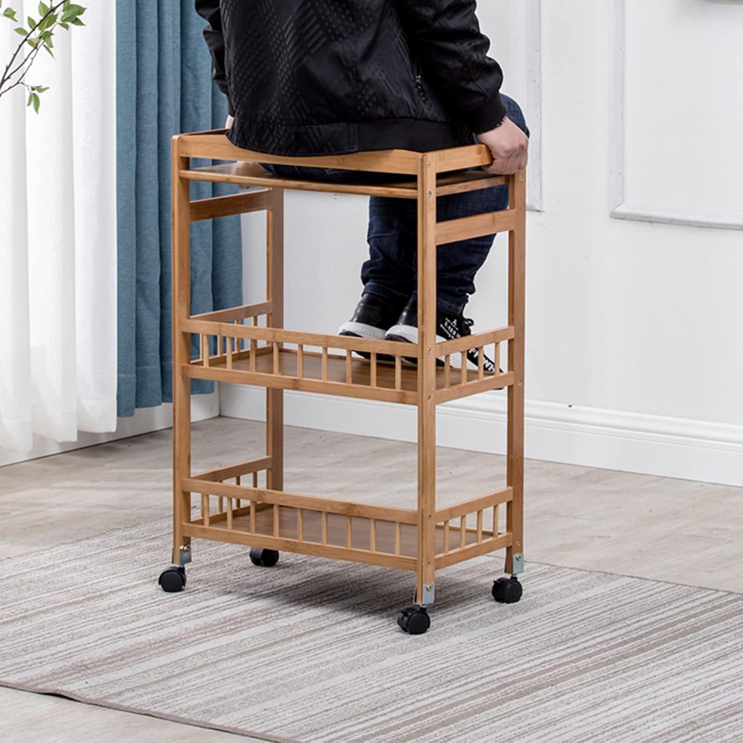 CNCEST Rolling Home Bar Serving Cart,3 Tier Mobile Kitchen Serving Trolley Cart Rolling Bar with Removable Trays and 4 Wheels,Coffee,Tea,Wine,Whiske,Serving Cart for Restaurant/Hotel/Hospital