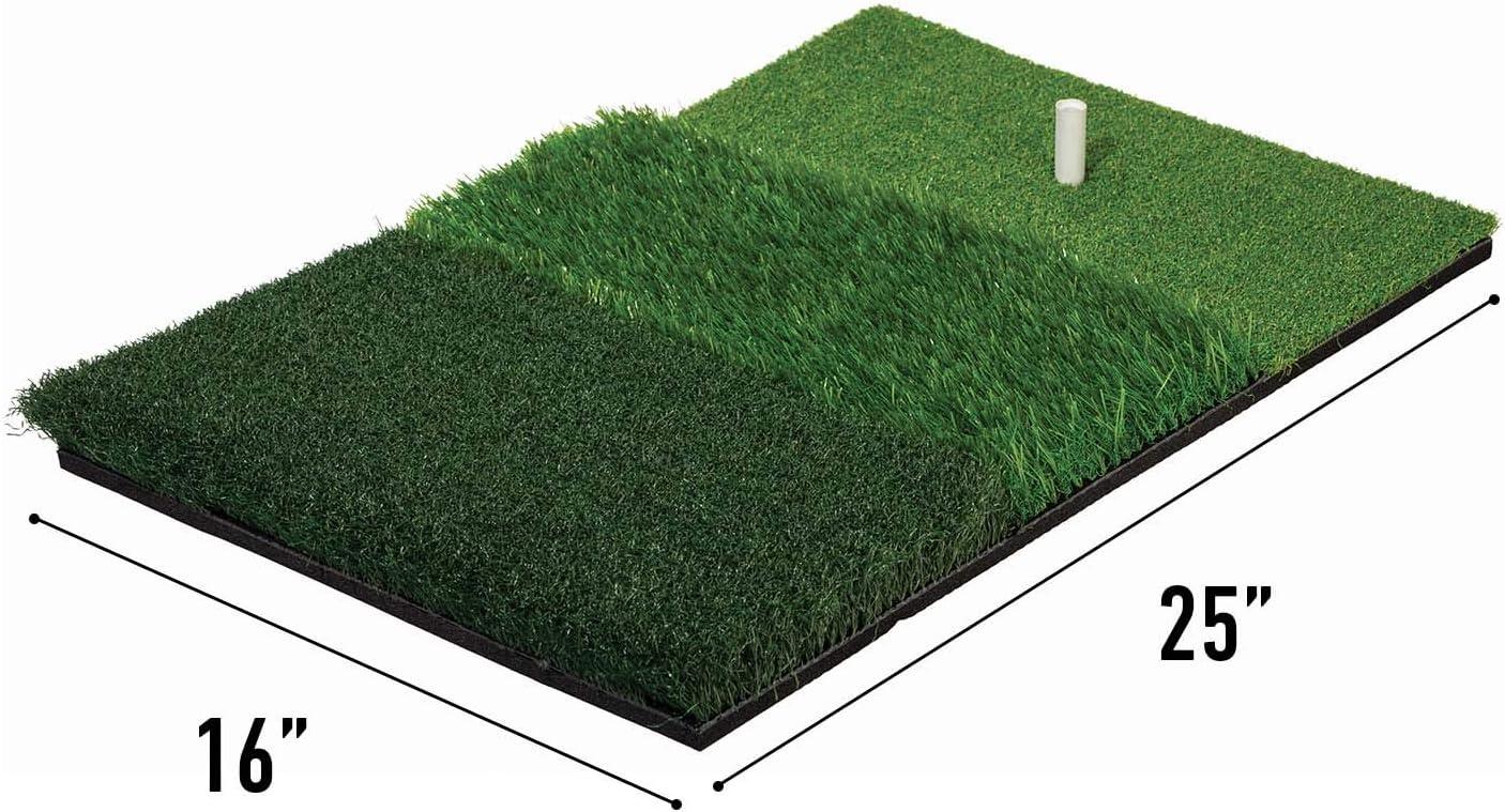 Franklin Sports Tri-Level Golf Hitting Mat with Rubber Tee - Practice Aid Golf