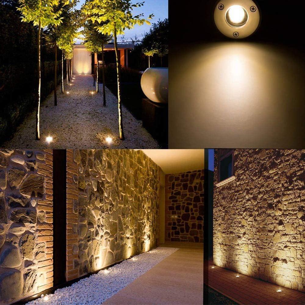 Well Lights Landscape Lighting, Low Voltage Outdoor In Ground Landscape Lights, 5W 12V-24V Waterproof Warm White 3000K Deck Light for Garden, Pathway, Driveway, 8-Pack(Wire Connectors Included)