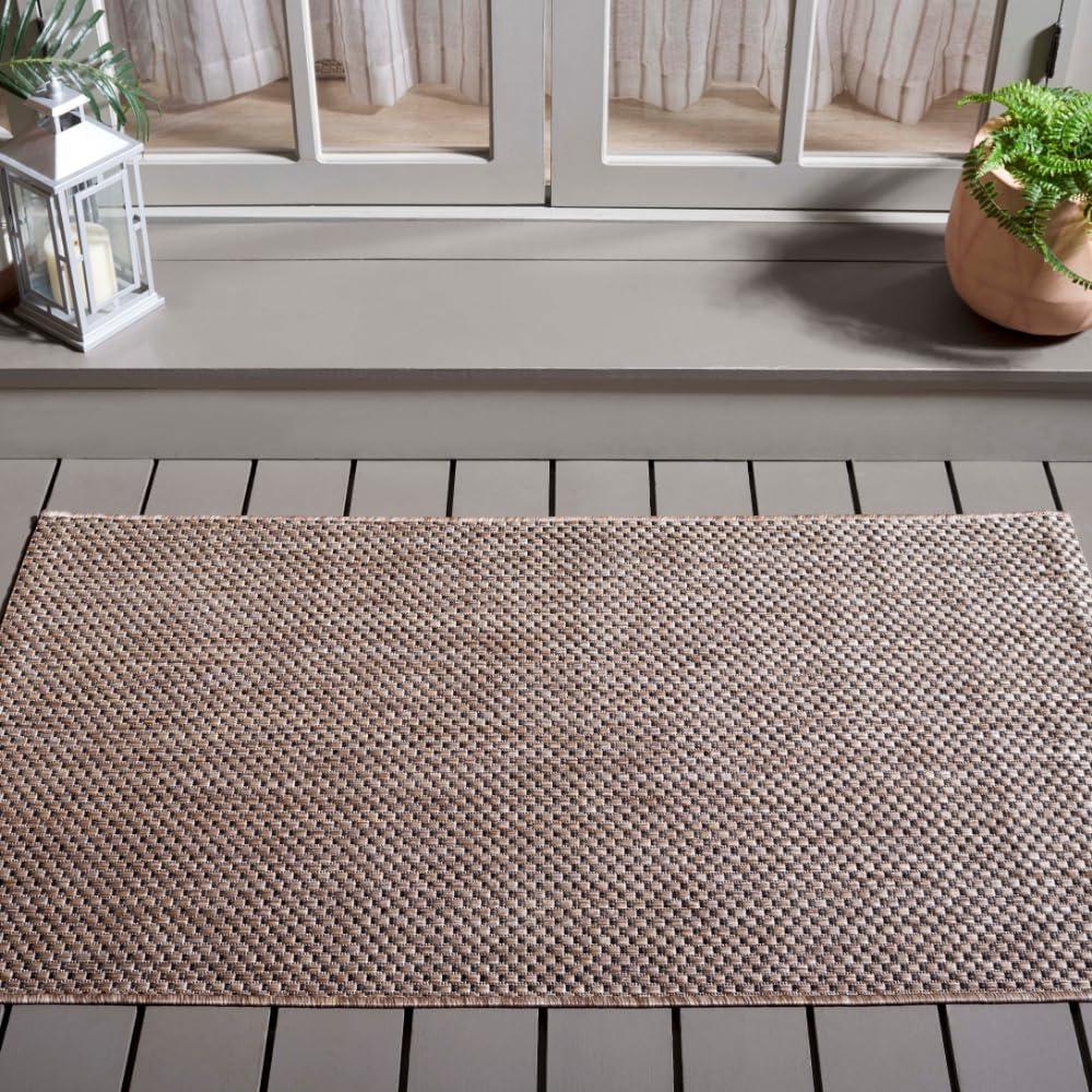 Courtyard CY8521 Power Loomed Indoor/Outdoor Accent Rug - Natural/Black - 2'7"x5' - Safavieh.