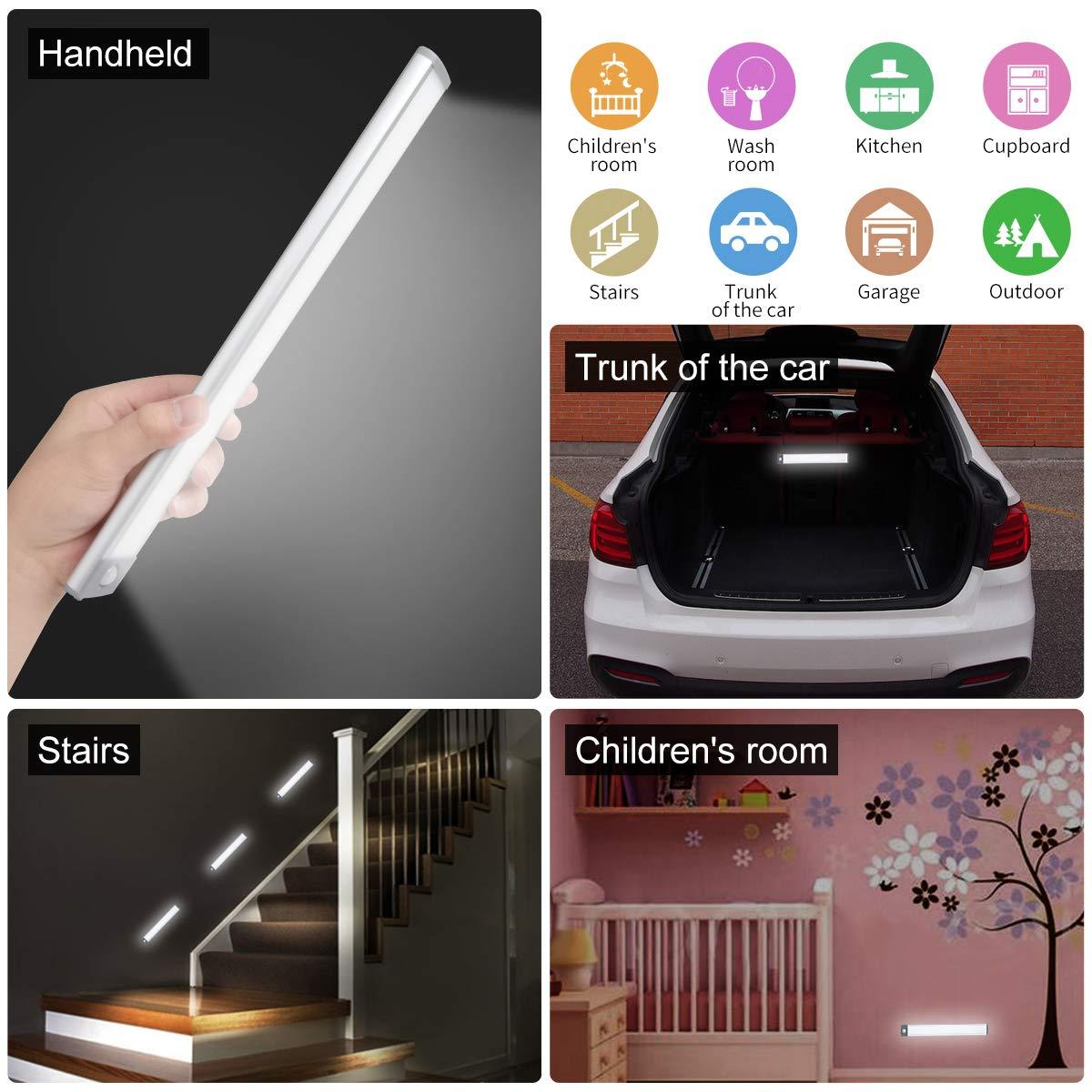 LEPOTEC 2022 30 LED Under Counter Closet Lighting, Pantry Light, LED Motion Sensor Cabinet Light Battery Powered Operated Light 2500mah Rechargeable Wireless Motion Sensor Closet Light