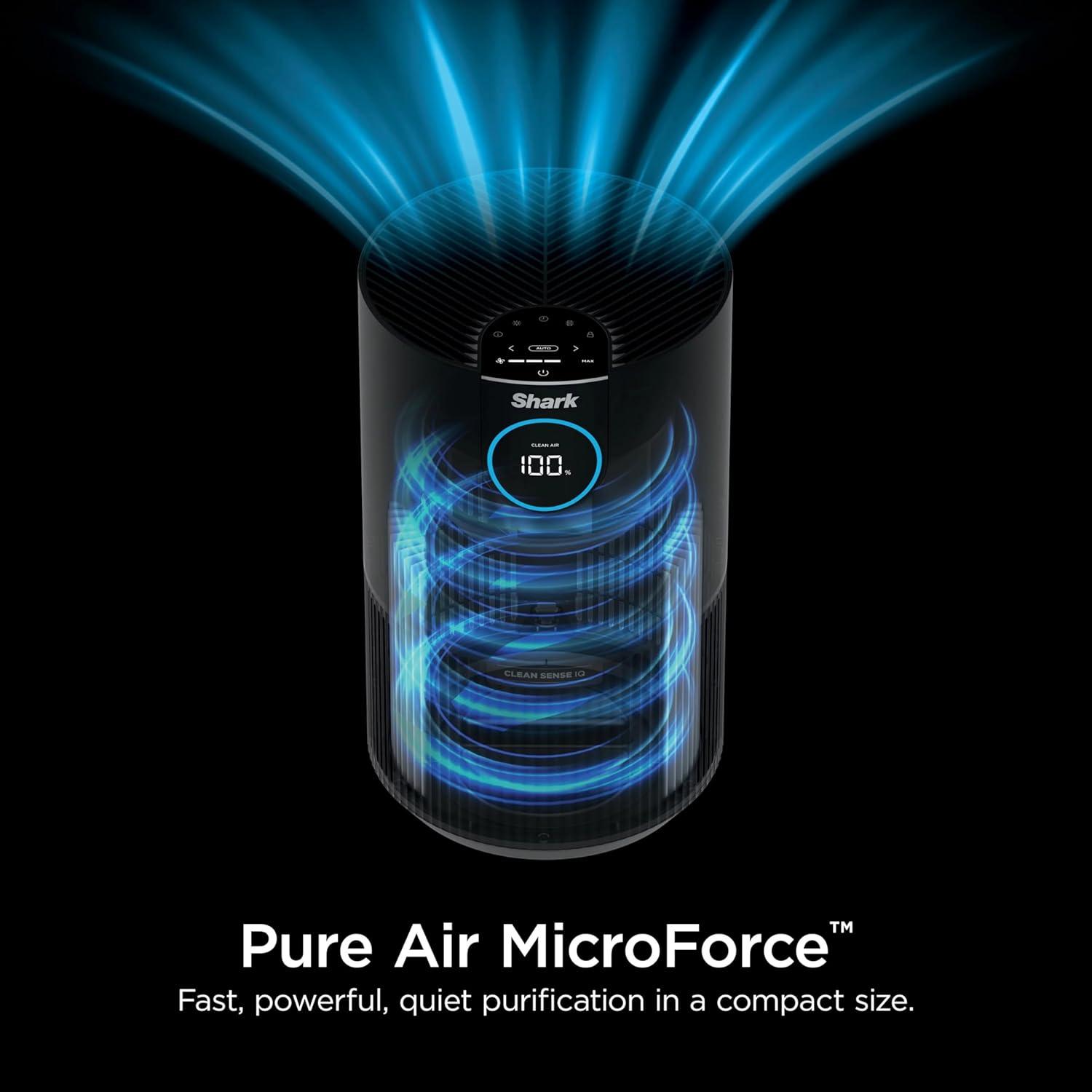 Shark Air Purifier with Nanoseal HEPA, Cleansense IQ, Odor Lock,n500 Sq. ft, Charcoal Grey, HP100