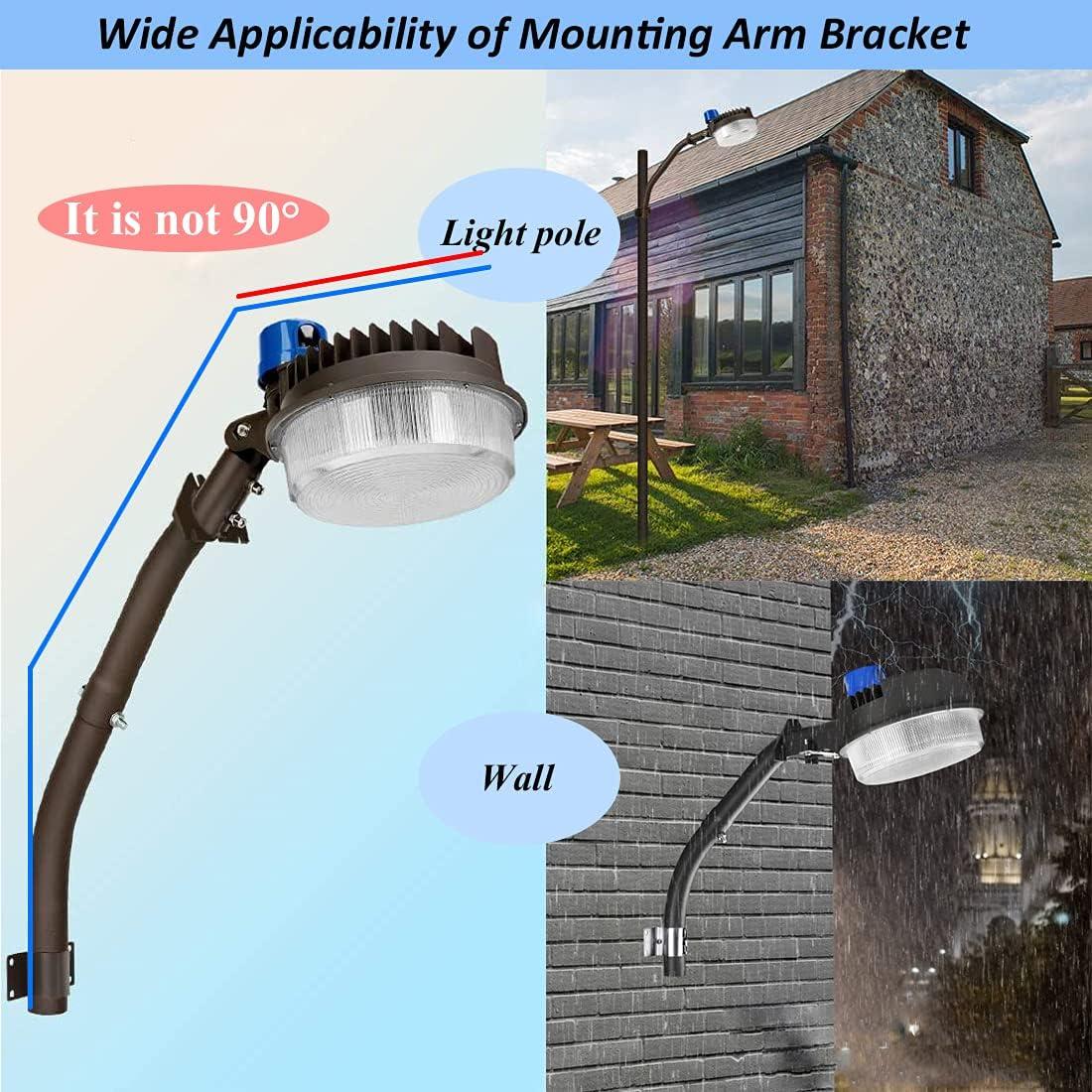 Black Adjustable Aluminum LED Barn Light Mounting Arm