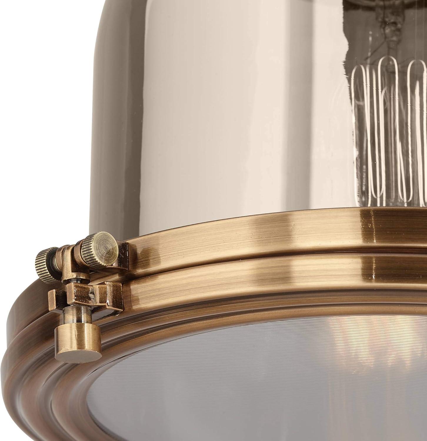 Possini Euro Design Elida Brass Mini Pendant Light 11" Wide Modern Chrome Glass Bell Jar Shade for Dining Room House Foyer Kitchen Island Entryway