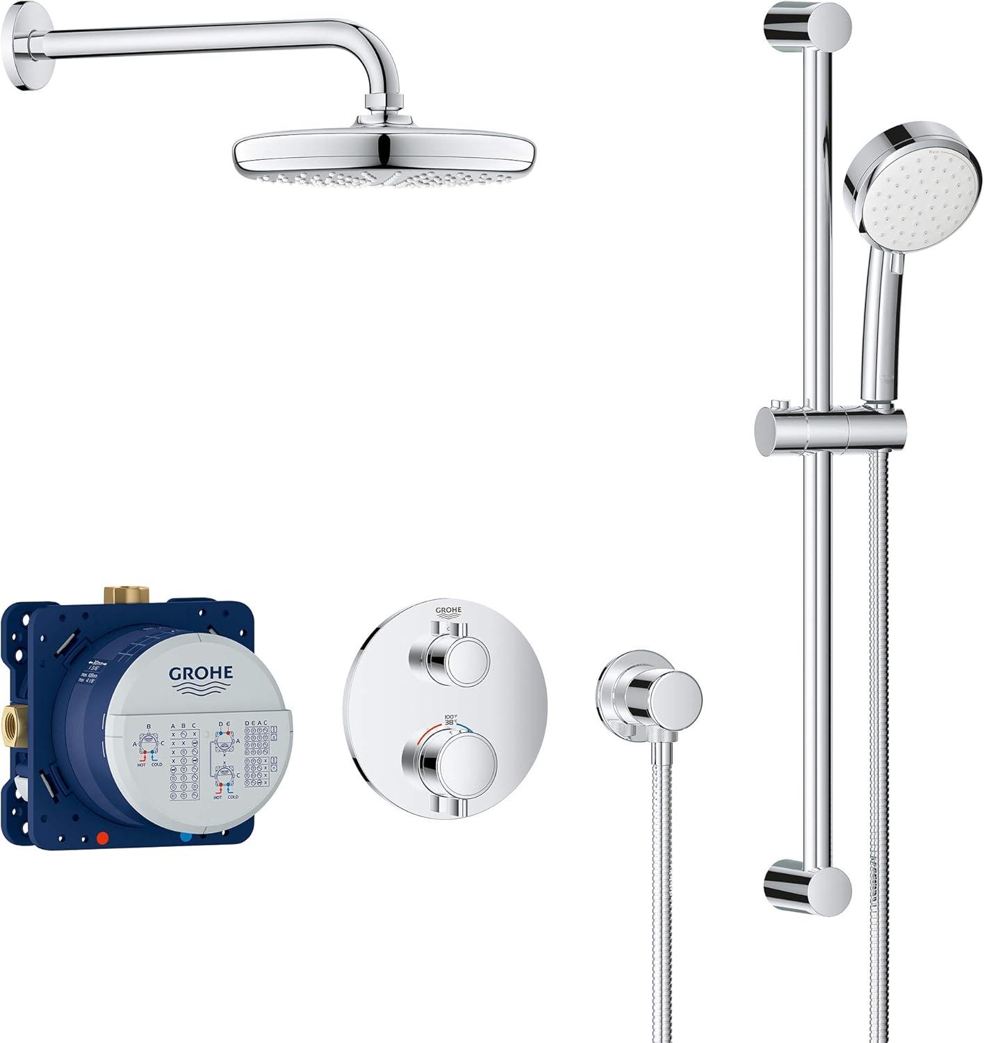 Grohtherm® Thermostatic Complete Shower System with Rough-in Valve