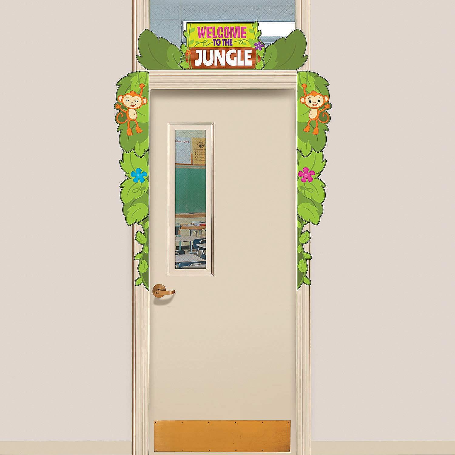 Fun Express Jungle Door Border- VBS Vacation Bible School Supplies/Decor - Educational and Learning Activities for Kids - 9 Pieces
