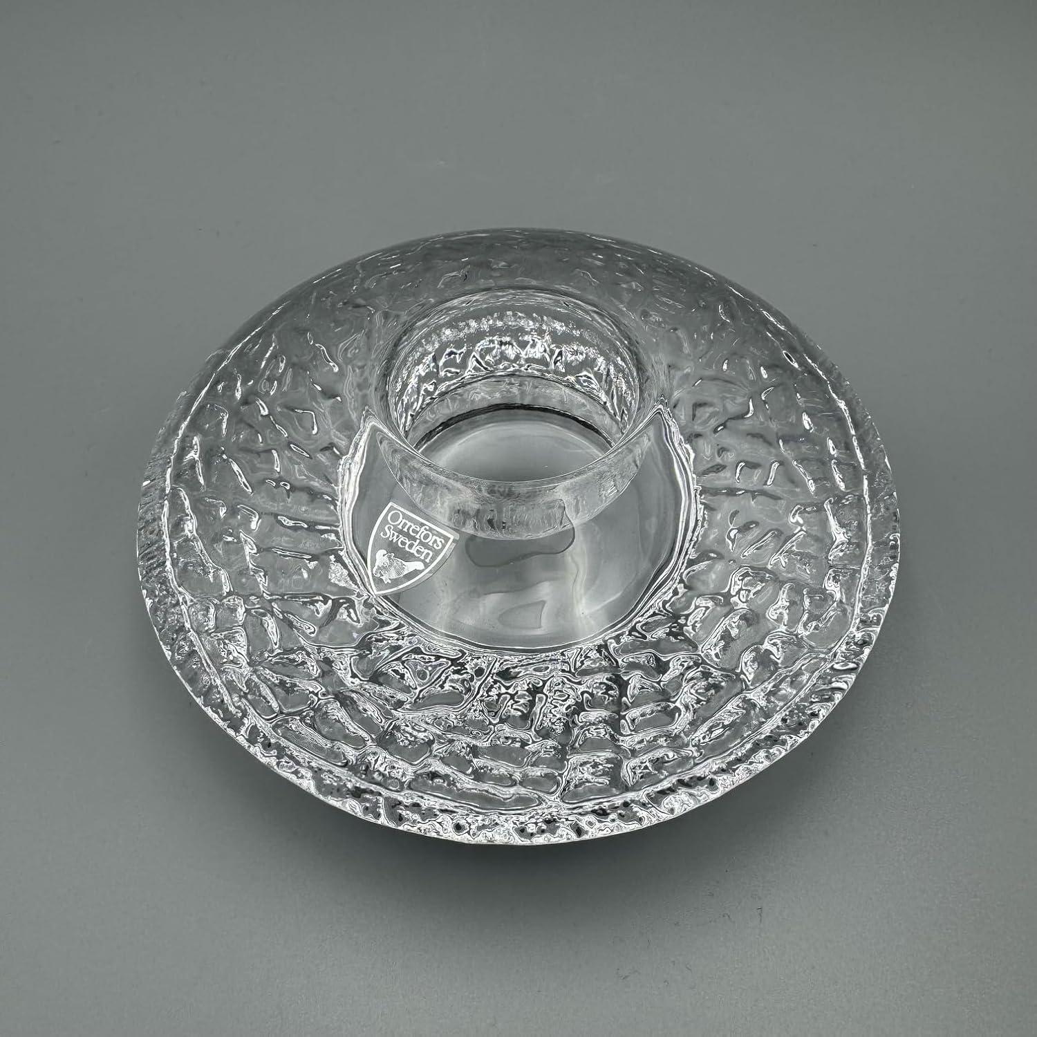 Orrefors Discus 1.75'' H Crystal Tabletop Votive Holder