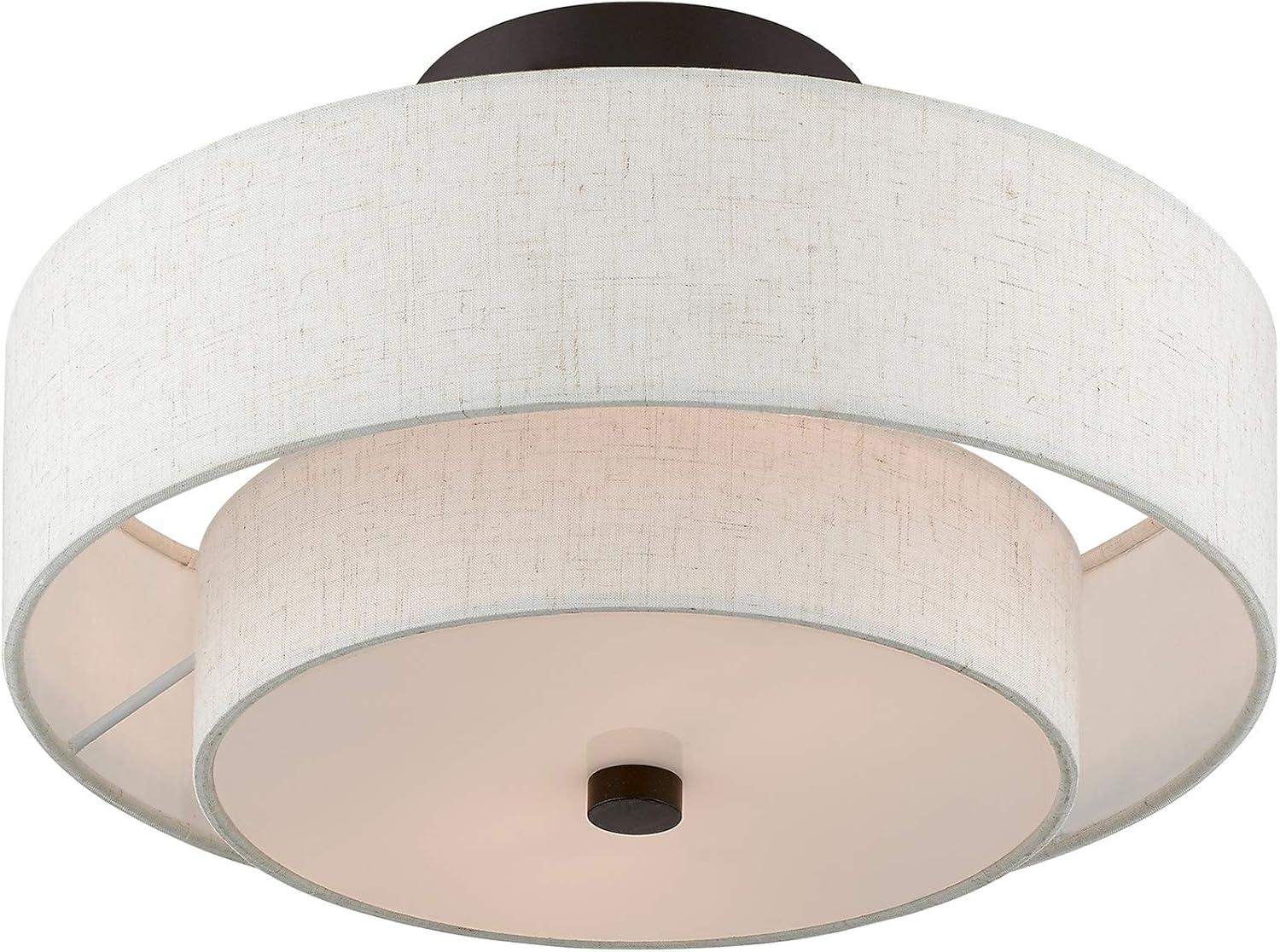 Claremont Transitional 2-Light Indoor/Outdoor Ceiling Mount in English Bronze