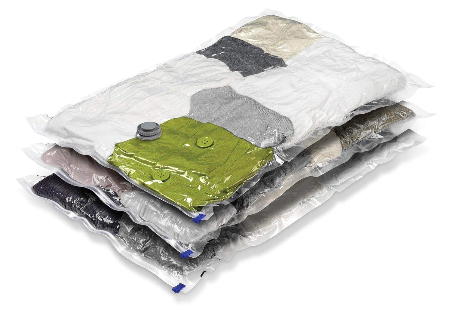 Honey-Can-Do Vinyl Large Closet Vacuum Storage Bags, Clear, 3 Pack