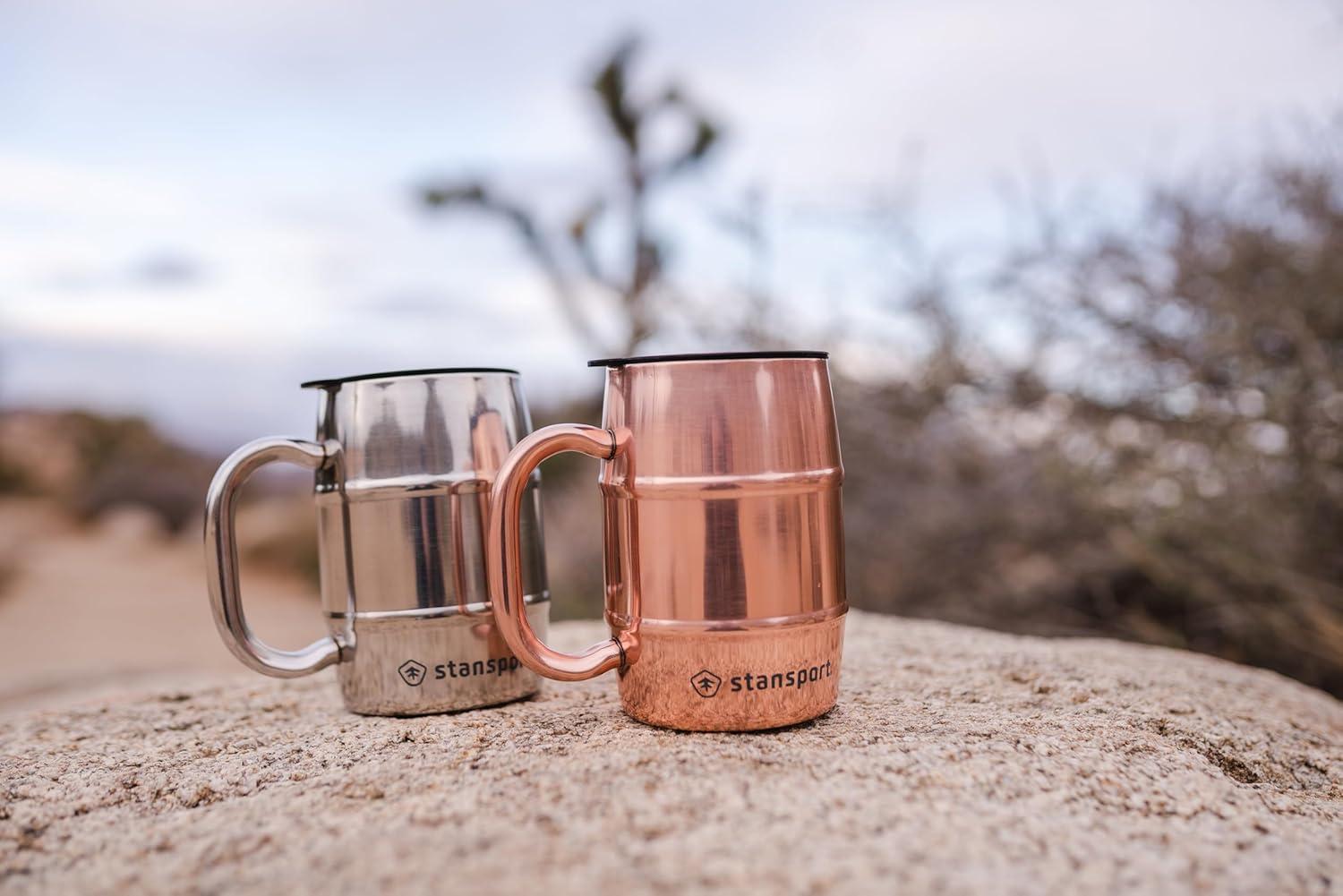 Stansport 16 OZ. Double Wall Camp Mug - Silver