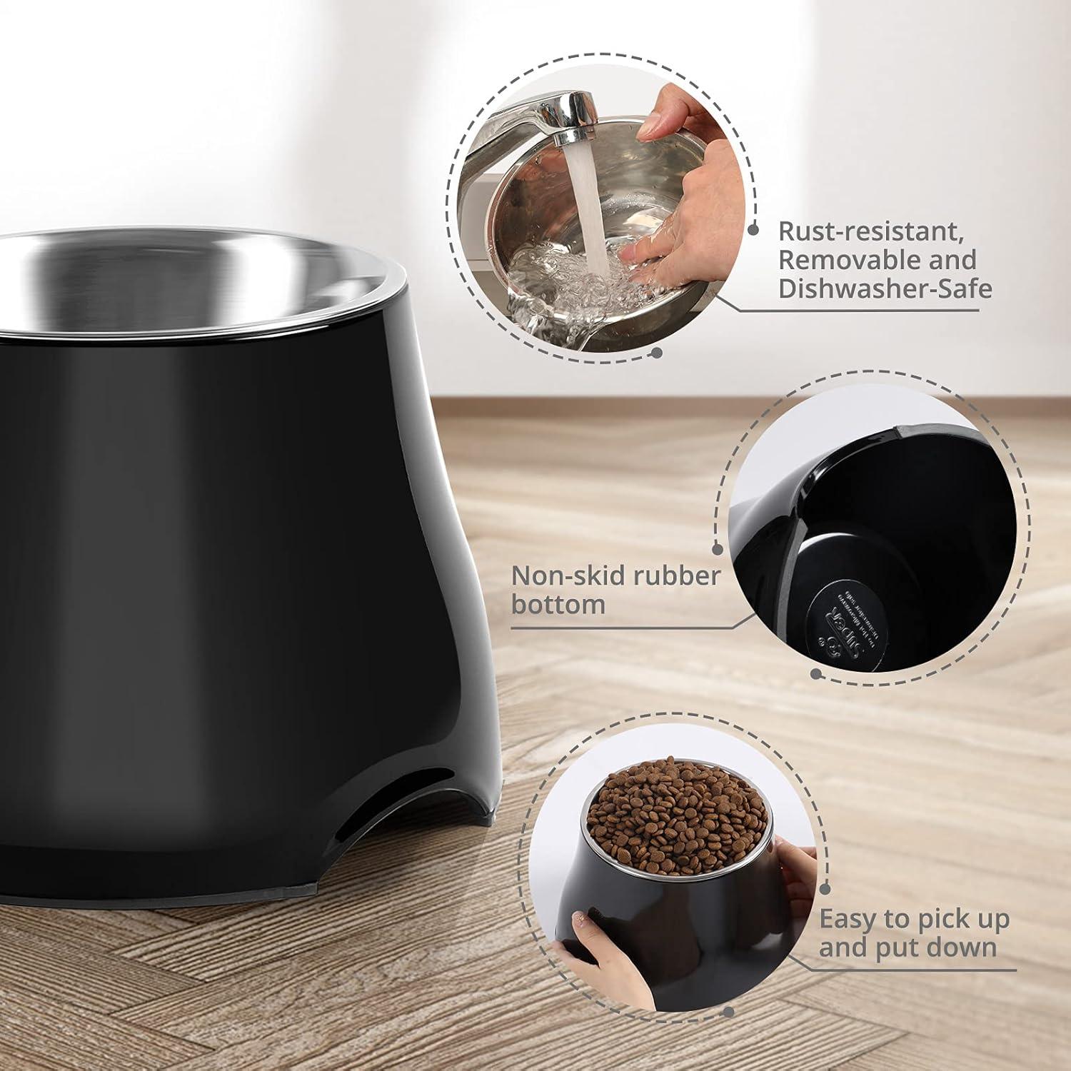 Yoken Elevated Dog Bowls, Stainless Steel Bowl,Prevention of Vertebrae Disease
