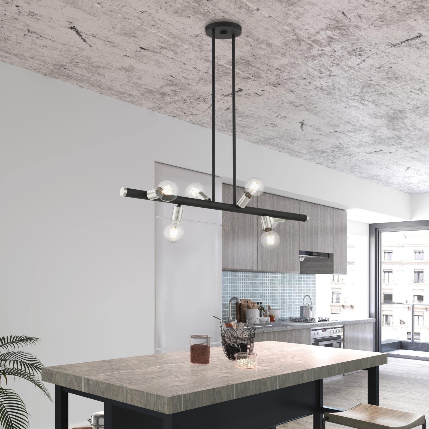 Livex Lighting - Bannister - 6 Light Linear Chandelier in Mid Century Modern