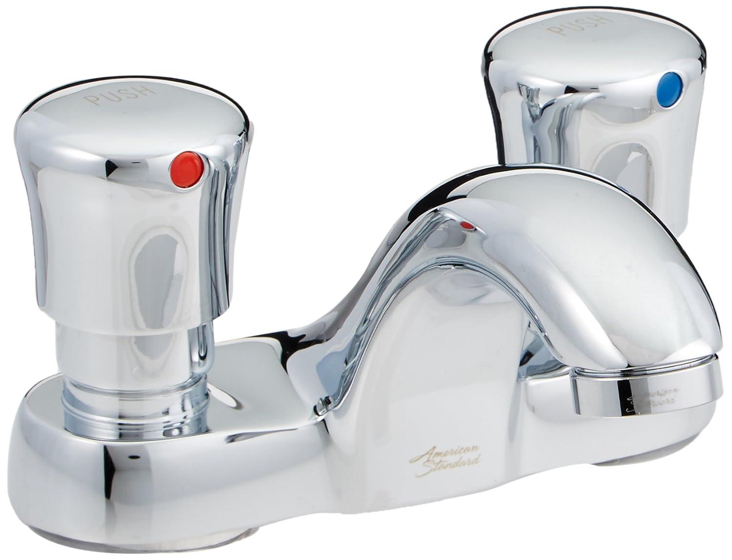 Metering Centerset Bathroom Faucet with Drain Assembly