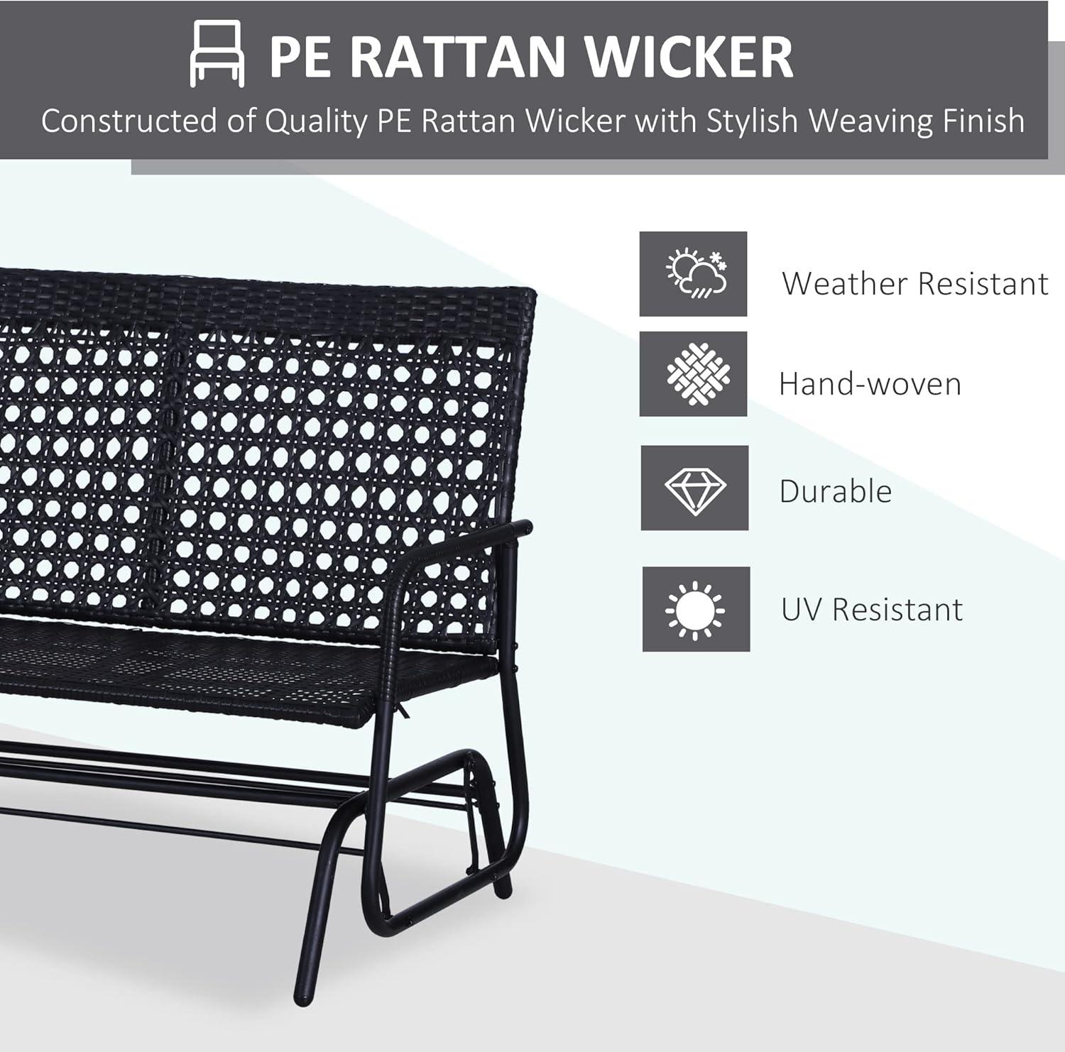 Lark Manor™ Patio 2-Person Wicker Glider Bench Rocking Chair