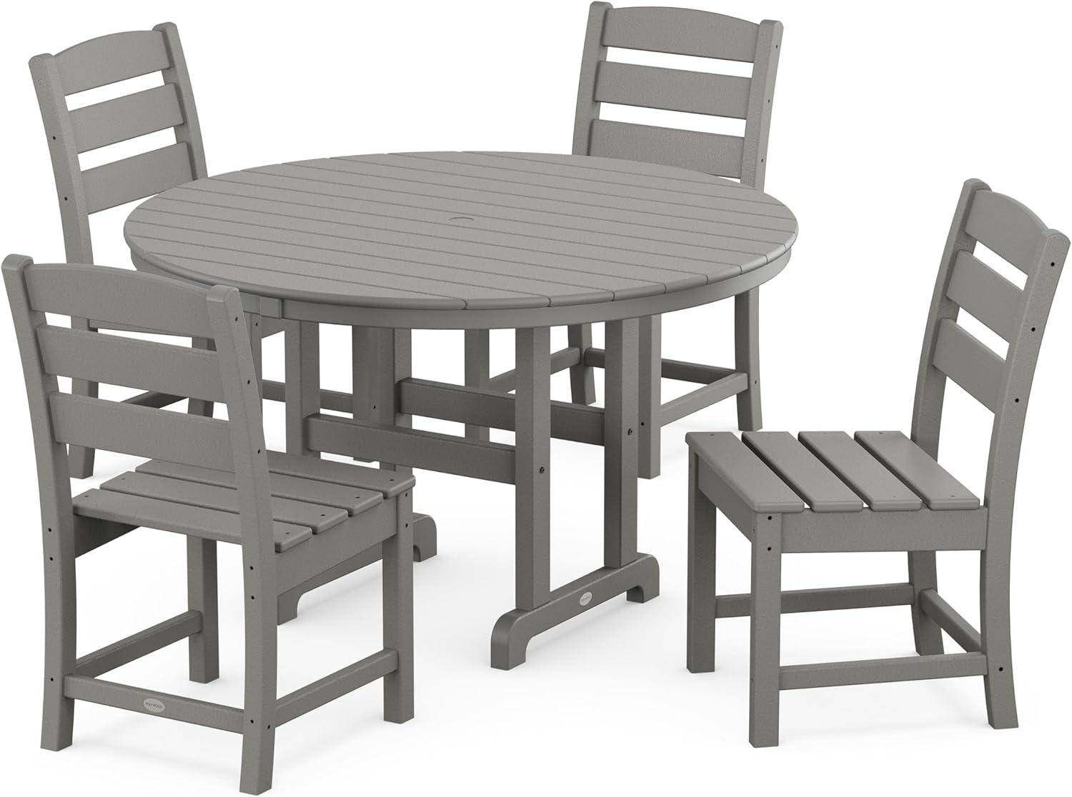 Lakeside 5-Piece Round Farmhouse Side Chair Dining Set