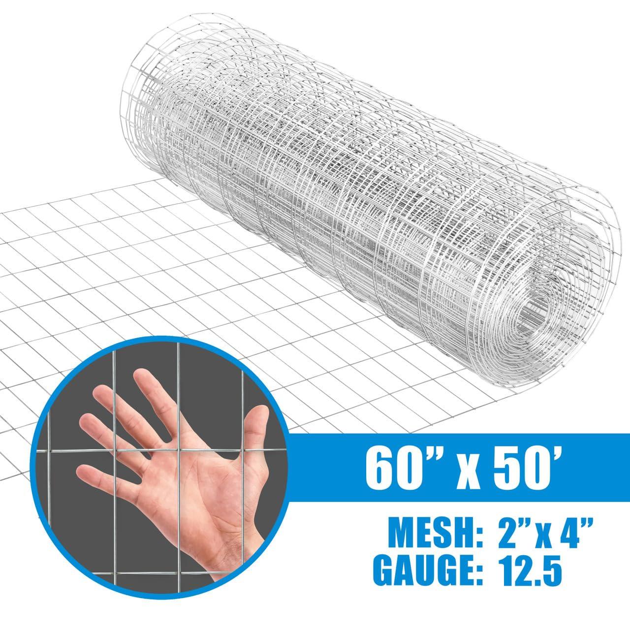 Galvanized Welded Wire Fence 12.5 Gauge 50 ft Roll