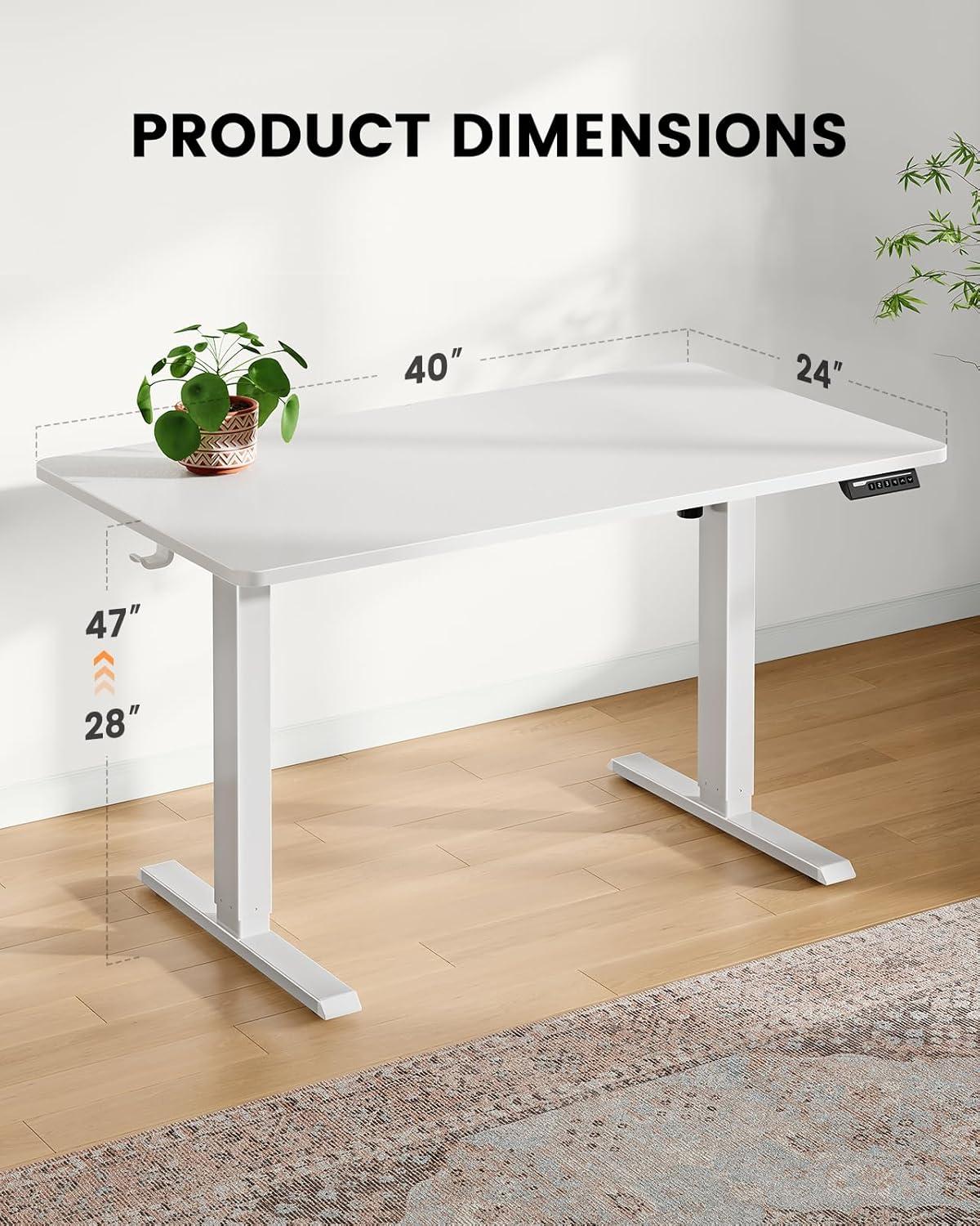 Electric Standing Desk Adjustable Height - Rolling Sit to Stand Desks on Wheels - Mobile Standup Computer Table 48 Inch Brown One Piece Desktop and Rising Frame with Storage for Home Office & Gaming