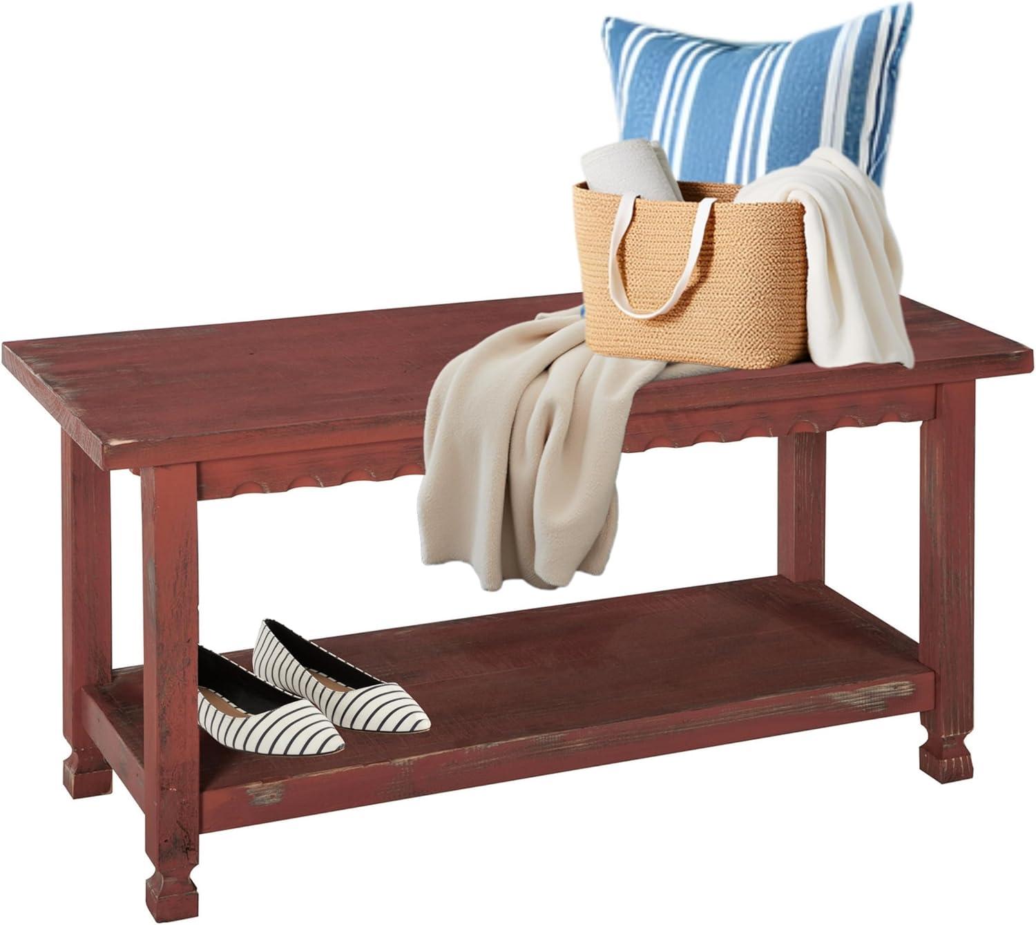 Country Cottage Bench, Red Antique