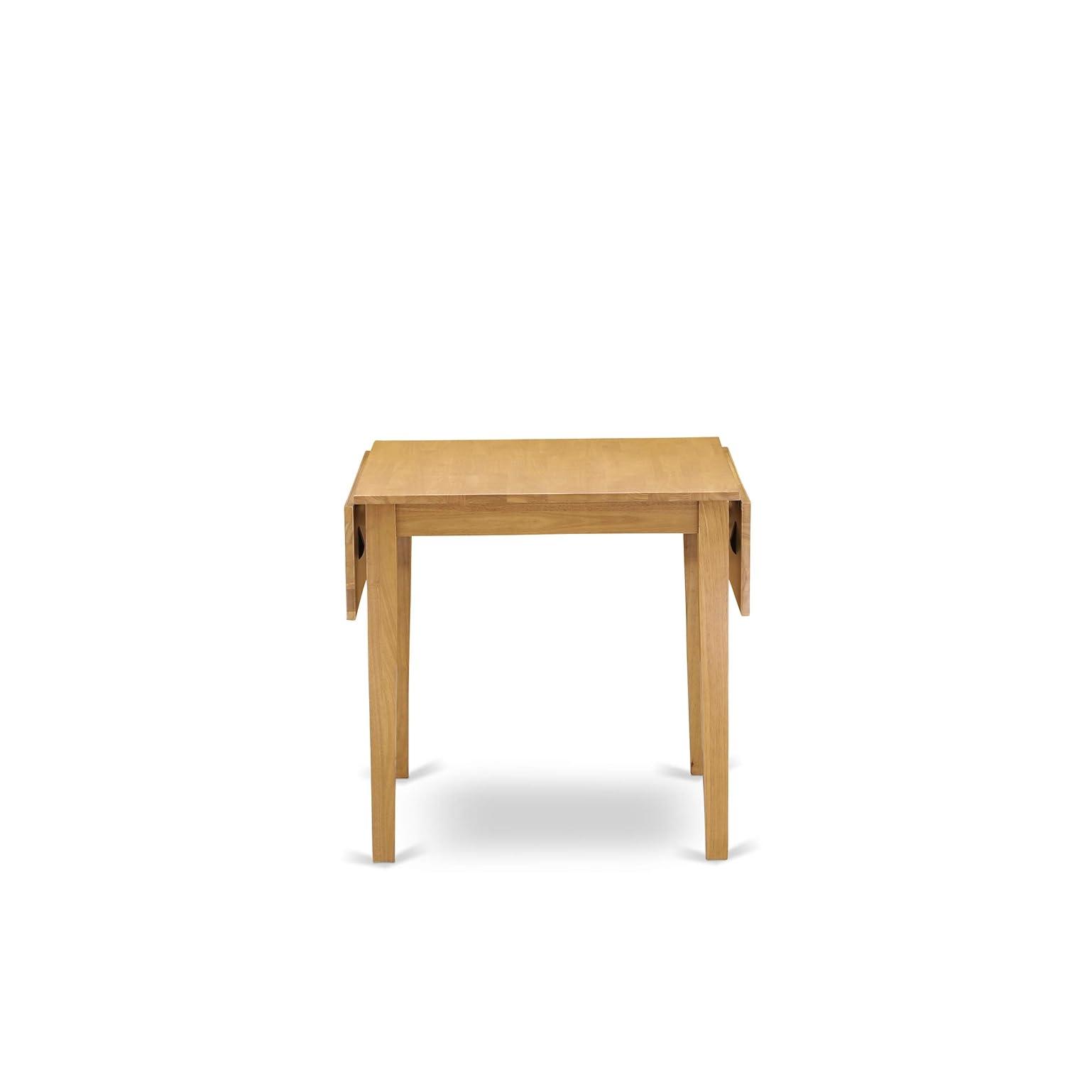 East West Furniture Norden 3-piece Wood Dining Set with Linen Fabric Seat in Oak