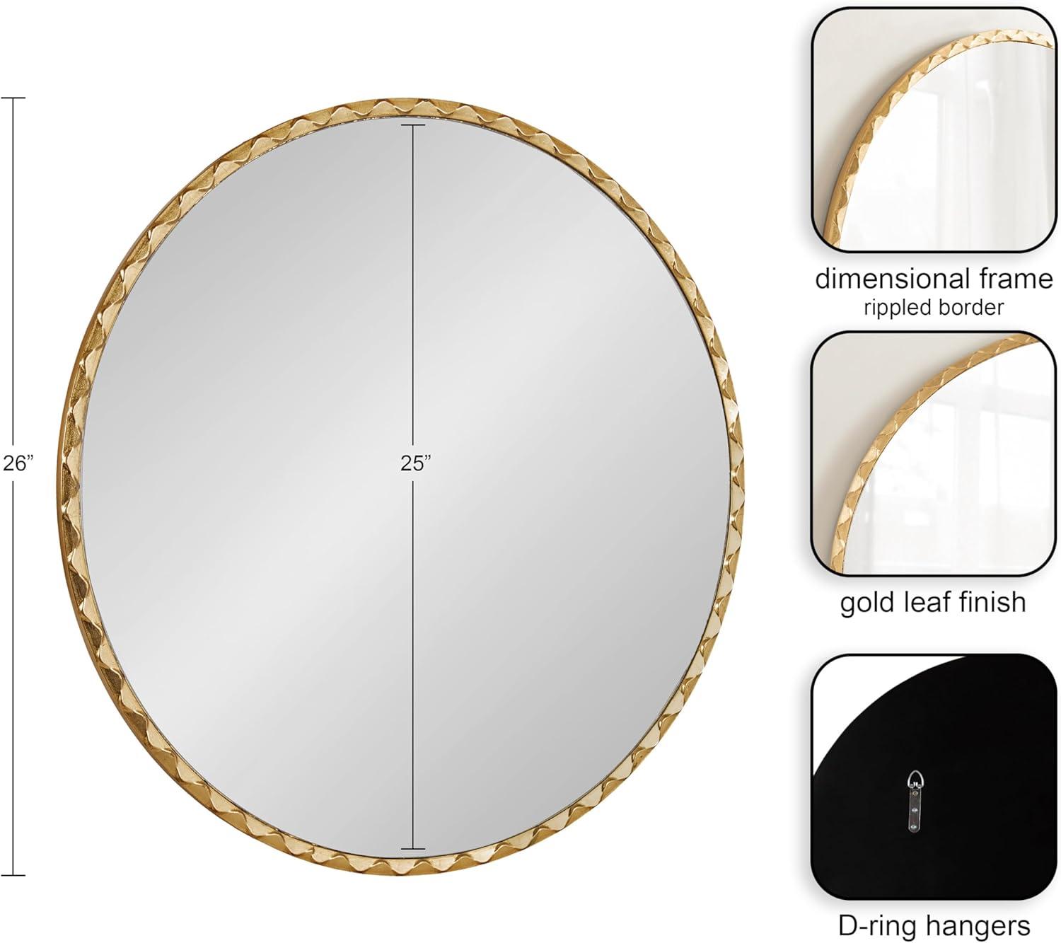 Kate & Laurel All Things Decor 26"x26" Sebecka Decorative Wall Mirror Gold