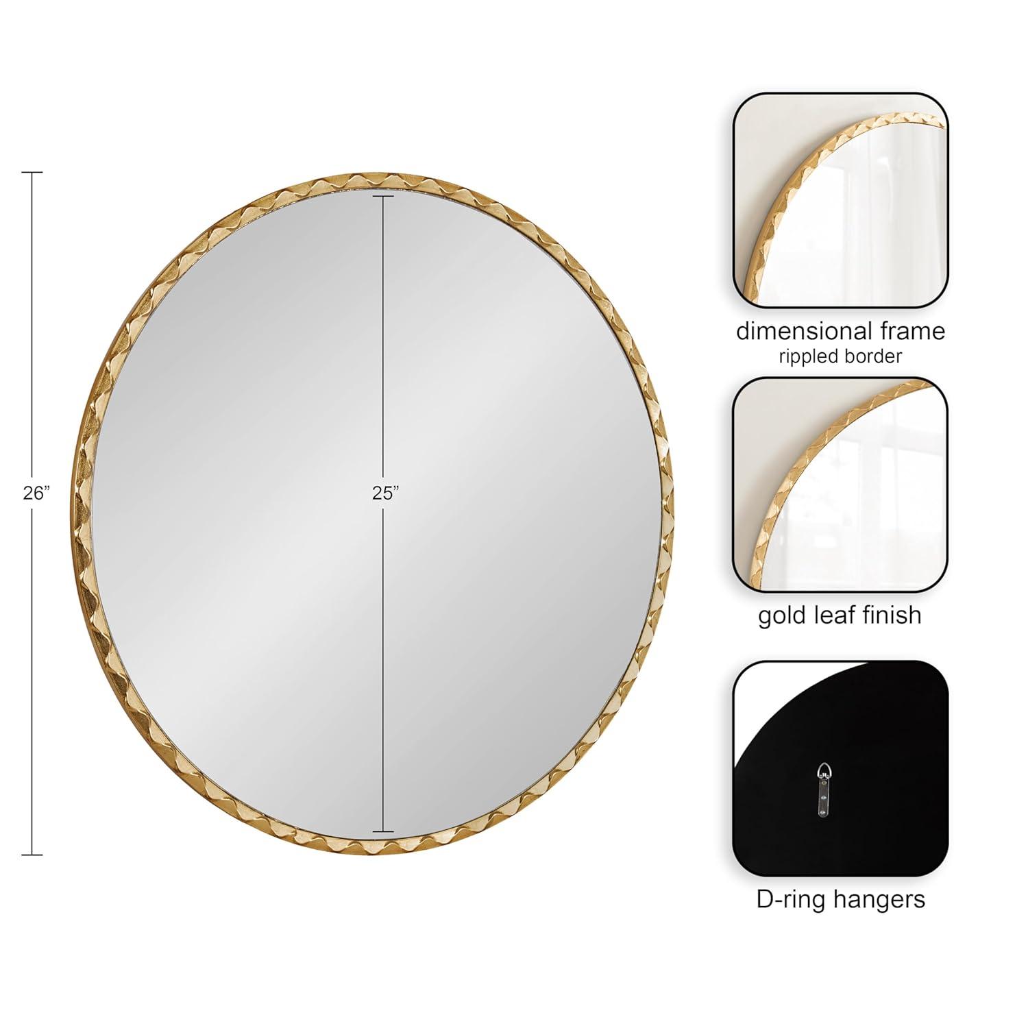 Kate & Laurel All Things Decor 26"x26" Sebecka Decorative Wall Mirror Gold