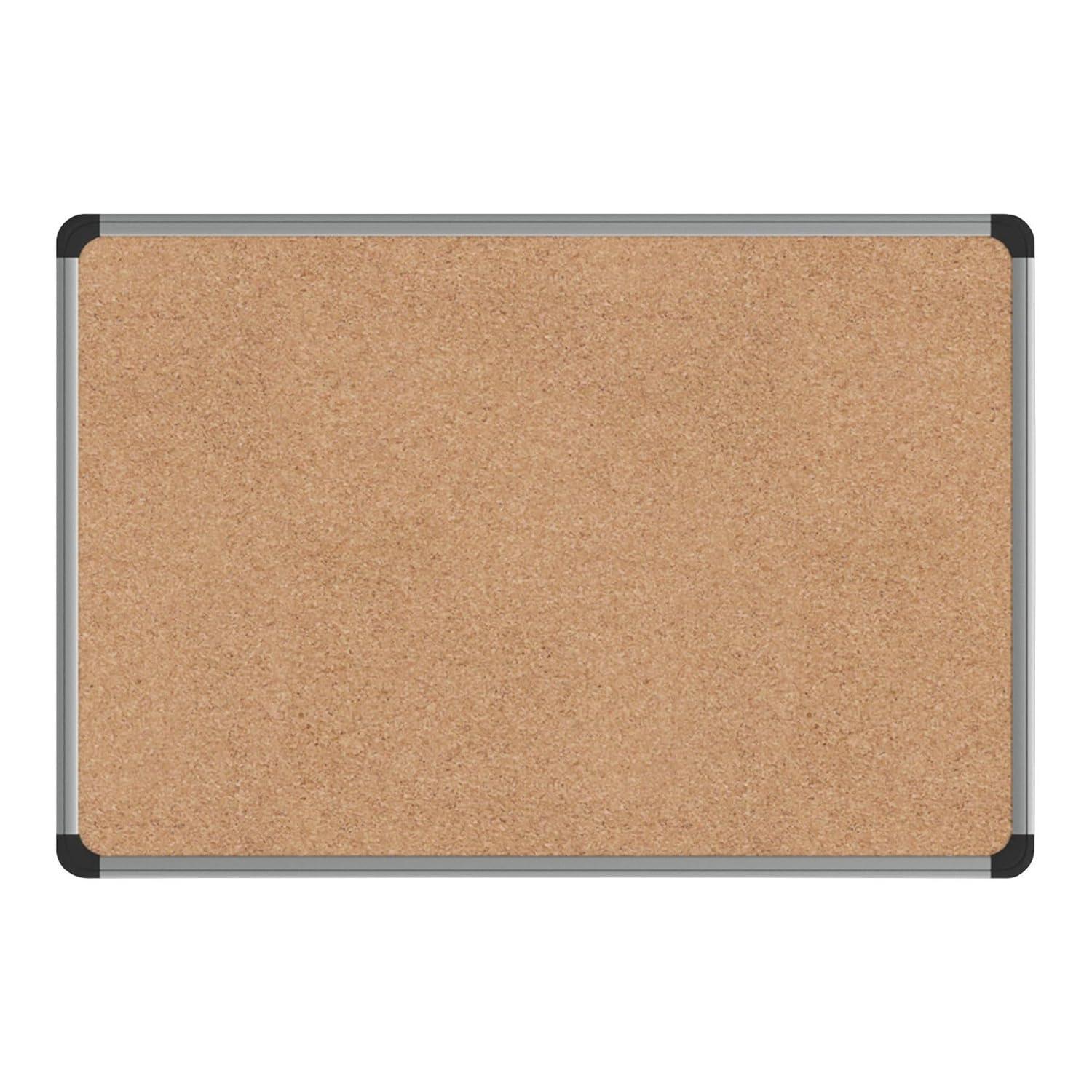 Universal  Bulletin Board  Natural Cork  24 x 18  Aluminum Frame