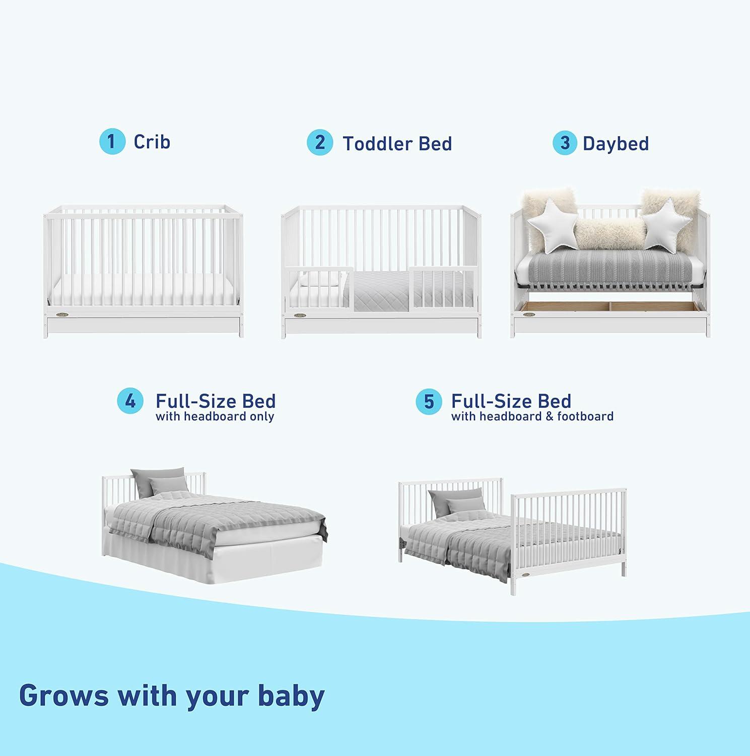 Teddi 5-in-1 Convertible Crib with Storage