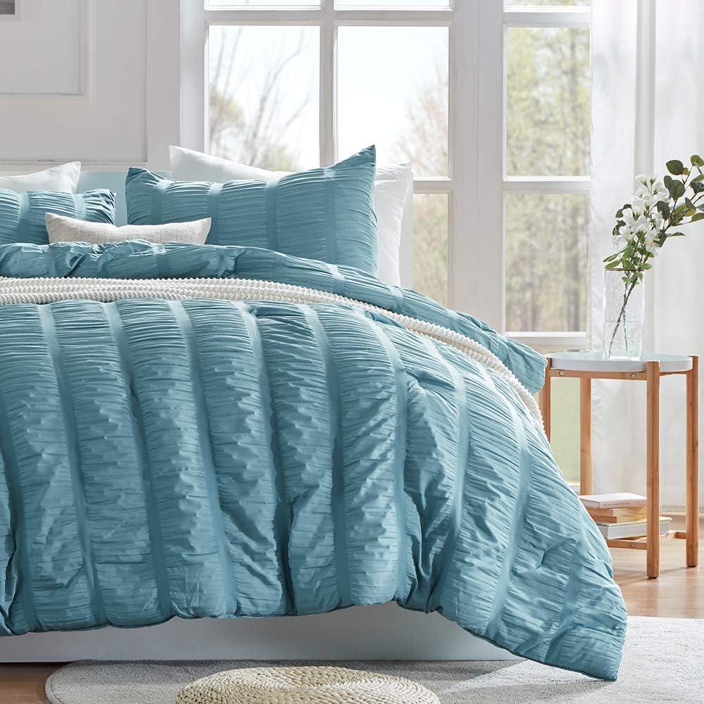 Nestl Bed-in-A-Bag Pleated Comforter Set with Bed Sheets