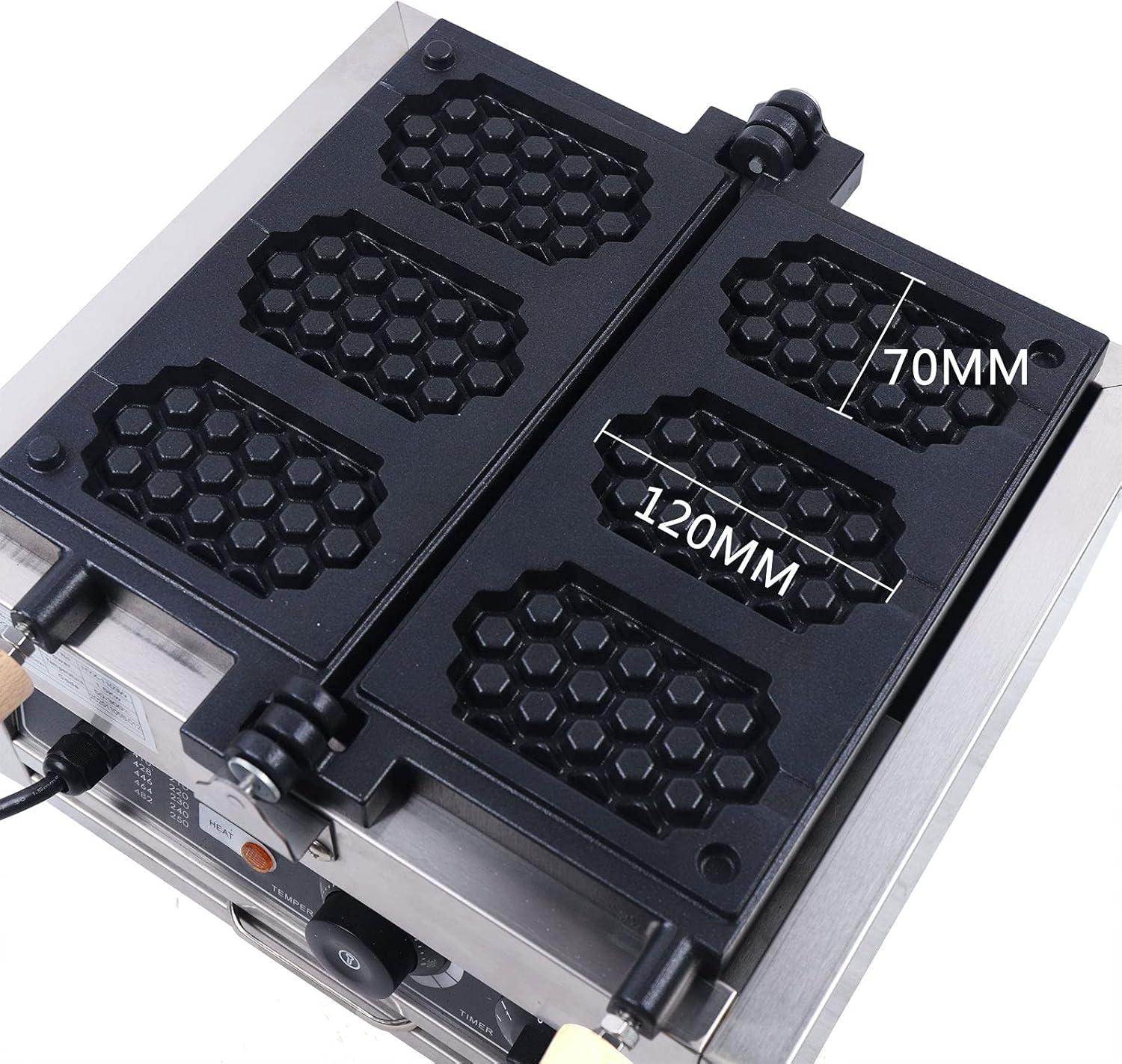 Kaibrite Electric Waffle Maker Machine 1500W 110V Nonstick Stainless Steel Waffle Pop Maker, Temperature and Time Control, for Restaurant Bakeries Snack Bar Home 50300