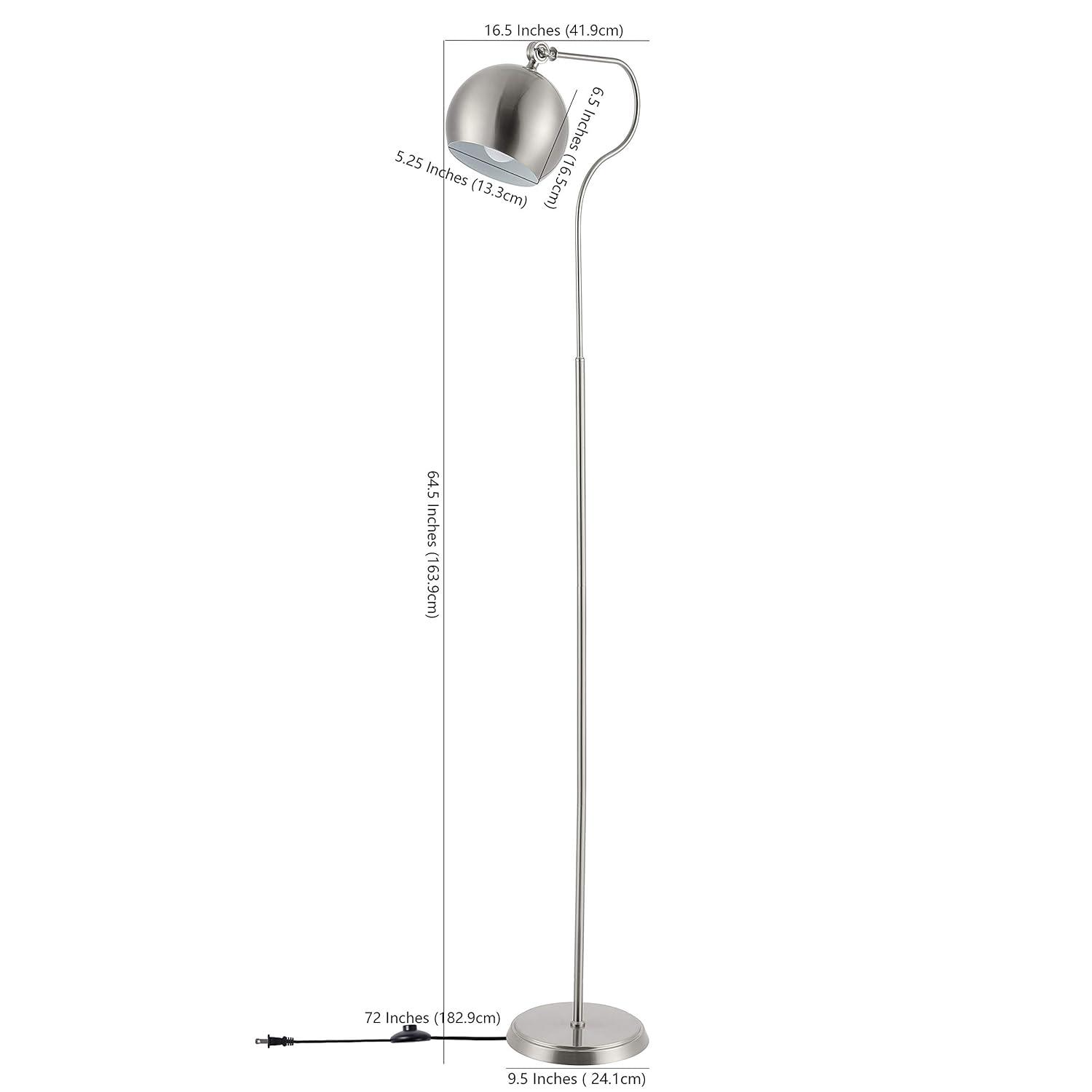 SAFAVIEH Elijah 64.5 in. Glam Iron Floor Lamp, Nickel