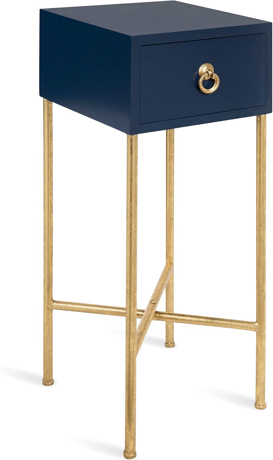 Kate and Laurel Decklyn Square MDF Tea Table, 12x12x30, Gold and Gray