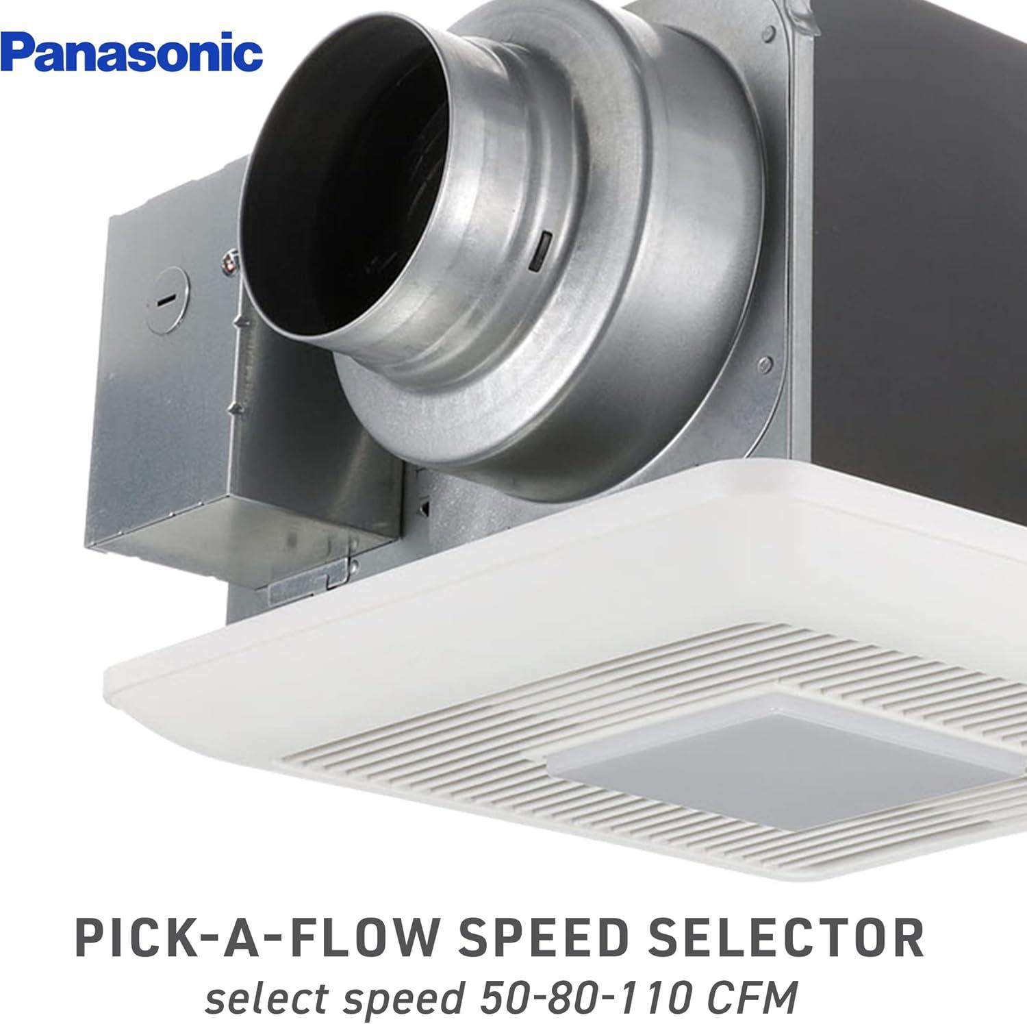 Panasonic FV-0511VQL1 WhisperCeiling DC Ventilation Fan/Light Combination, Speed Selector, Quiet