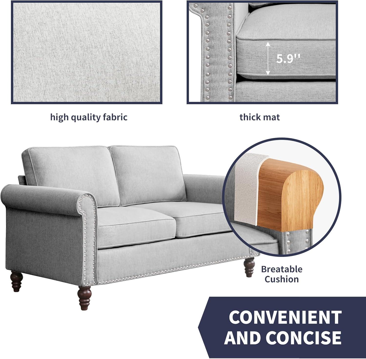 Alcott Hill® Devondrick 3-Piece Sofa Set | 3-Seater Sofa Couch, Loveseat and Single Sofa Chair for Small Spaces | Easy Assembly & Stain Resistant Fabric (Apartment/Dorm Ready)