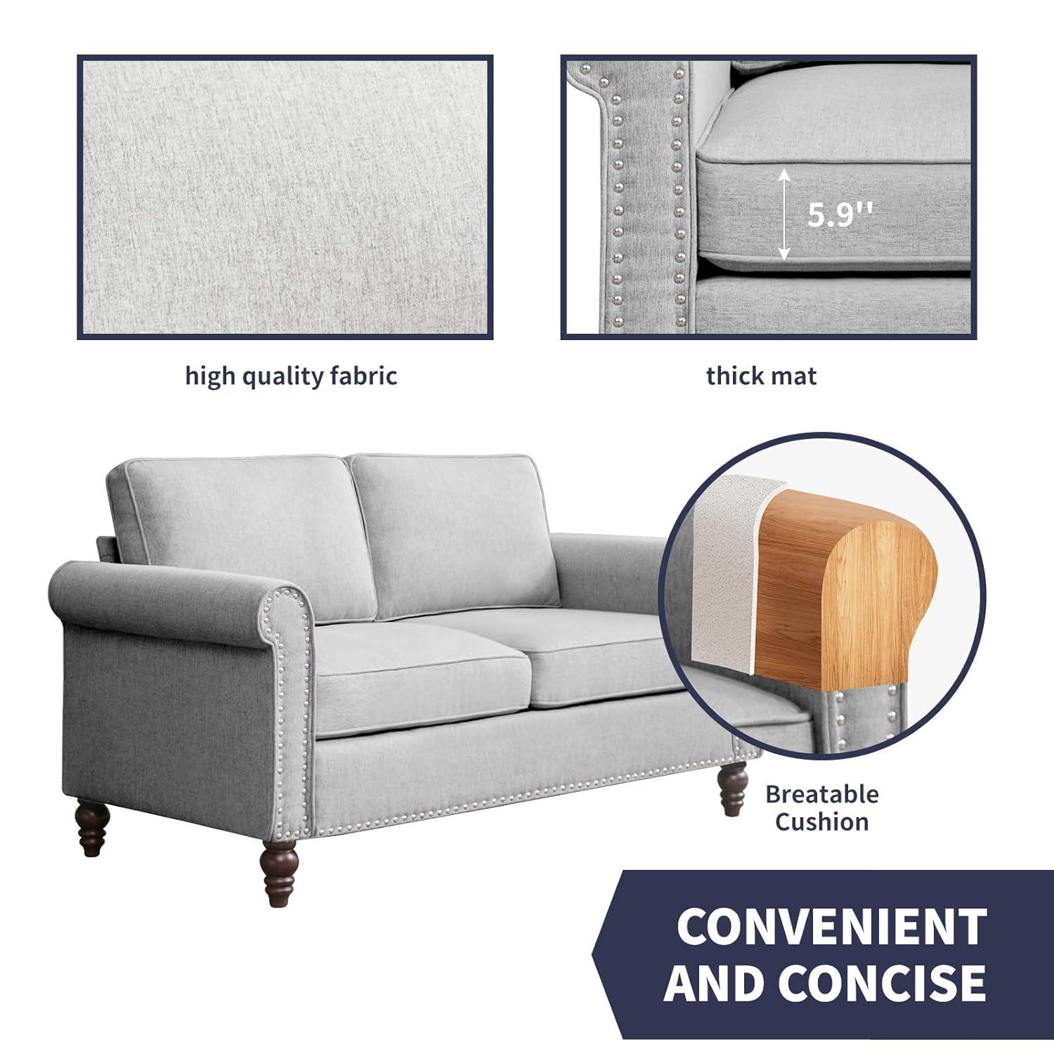 Alcott Hill® Devondrick 3-Piece Sofa Set | 3-Seater Sofa Couch, Loveseat and Single Sofa Chair for Small Spaces | Easy Assembly & Stain Resistant Fabric (Apartment/Dorm Ready)