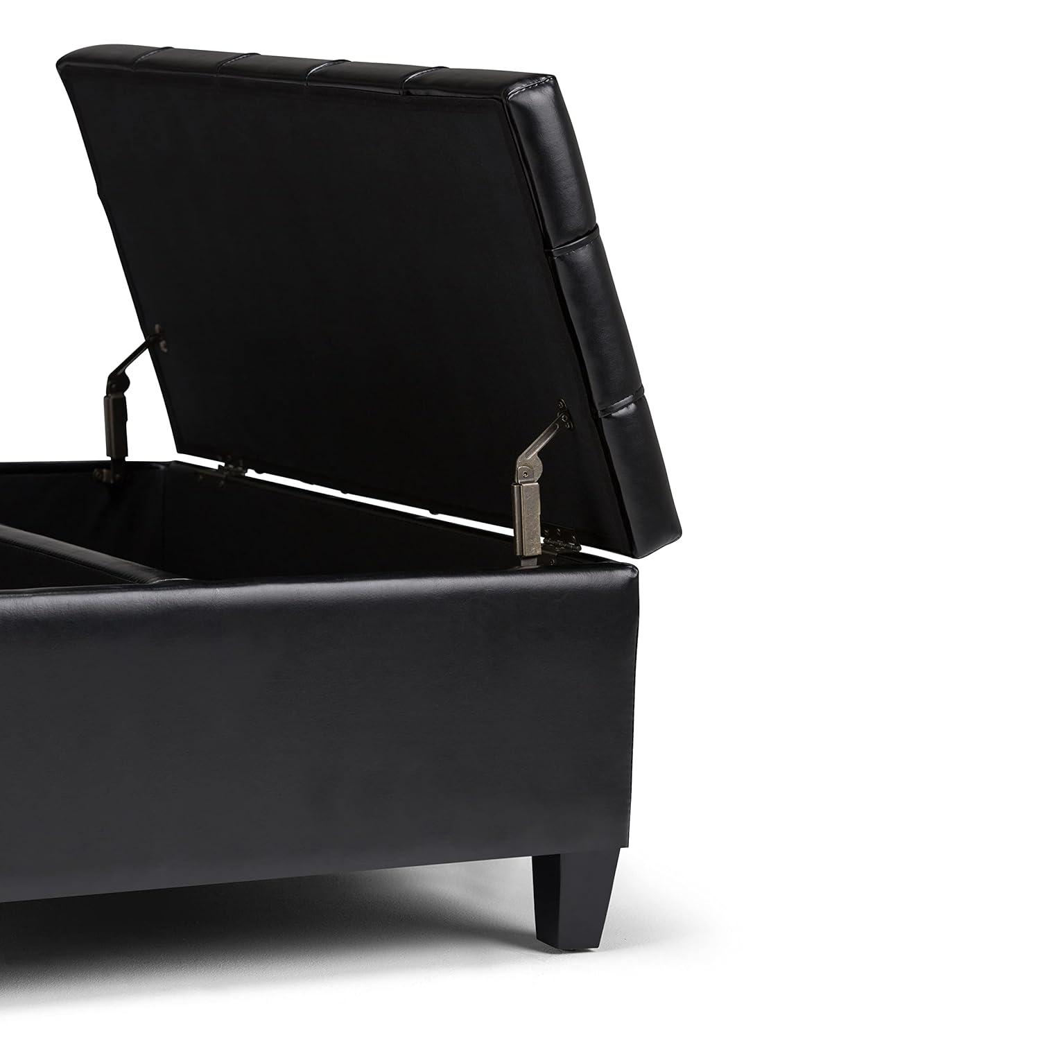 Simpli Home Harrison Coffee Table Storage Ottoman