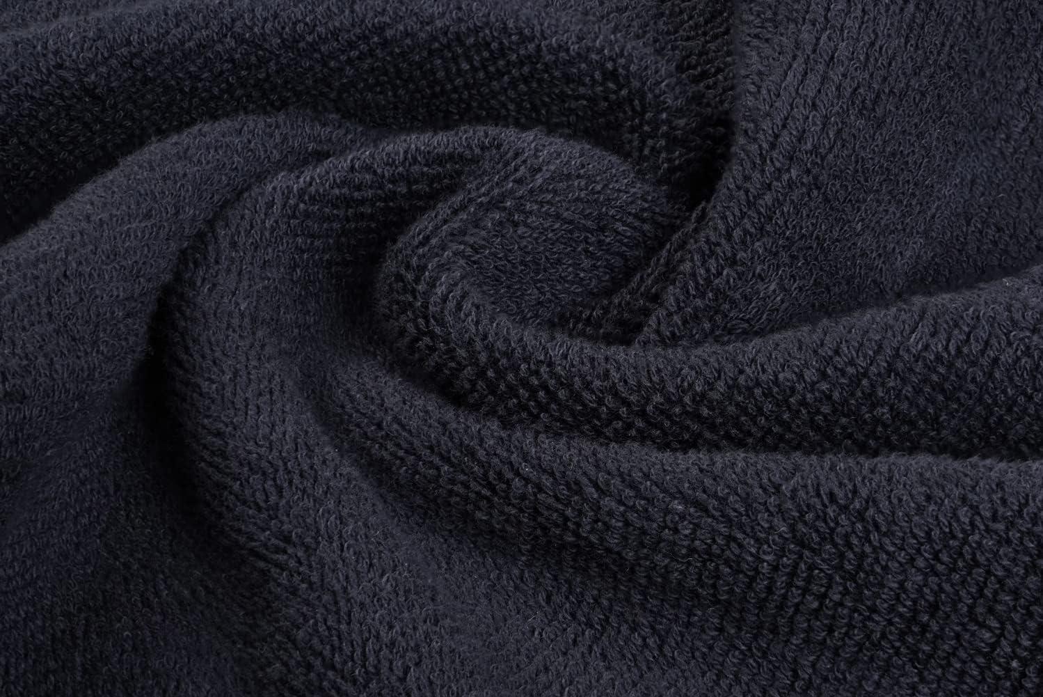 Luxury Hotel Collection Black Makeup Removal Washcloths Bleach Safe | Set of 6 | 13x13