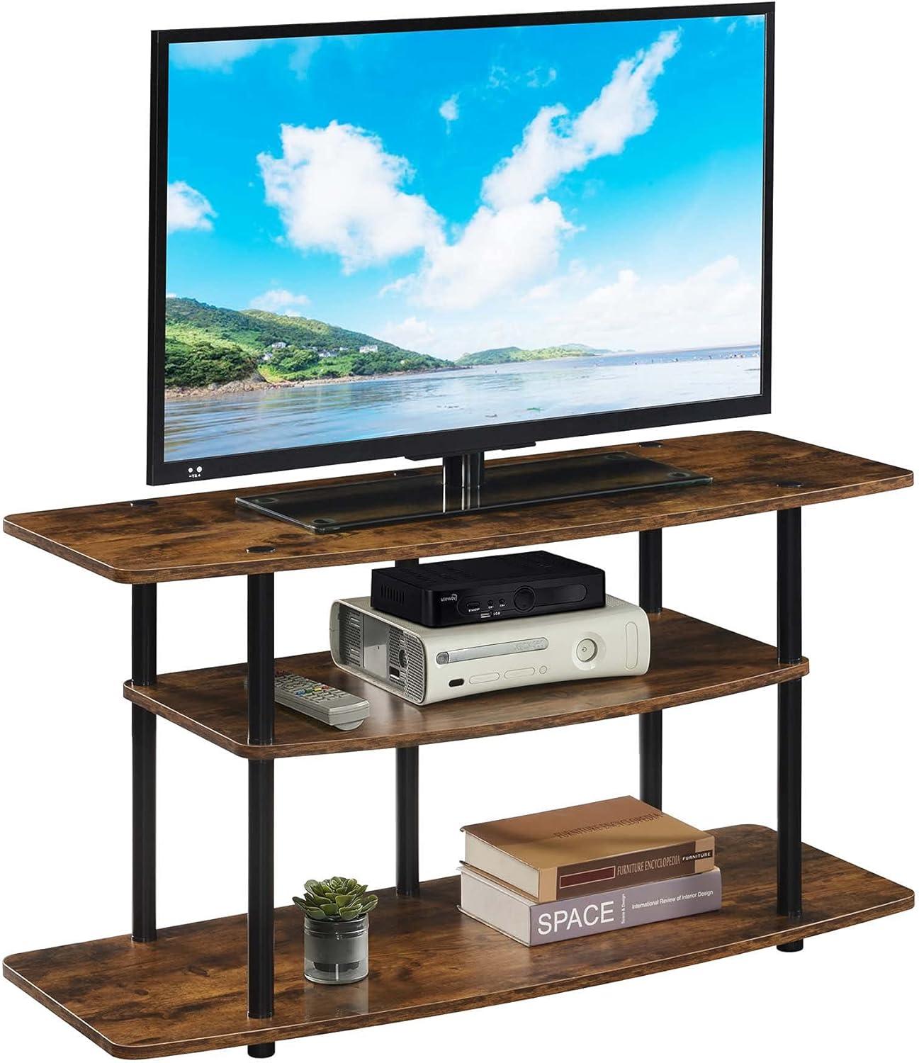 Convenience Concepts Designs2Go No Tools 3 Tier Wide TV Stand for TVs up to 46", Barnwood/Black