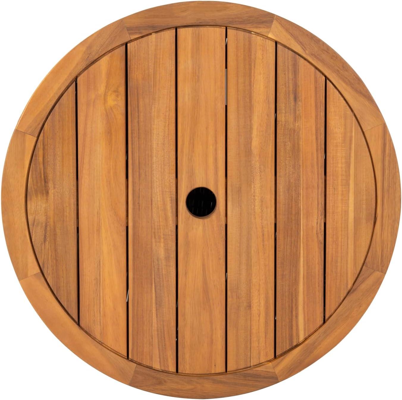 SAFAVIEH Couture Anguilla Outdoor Patio Round Wicker Coffee Table with Storage, Natural