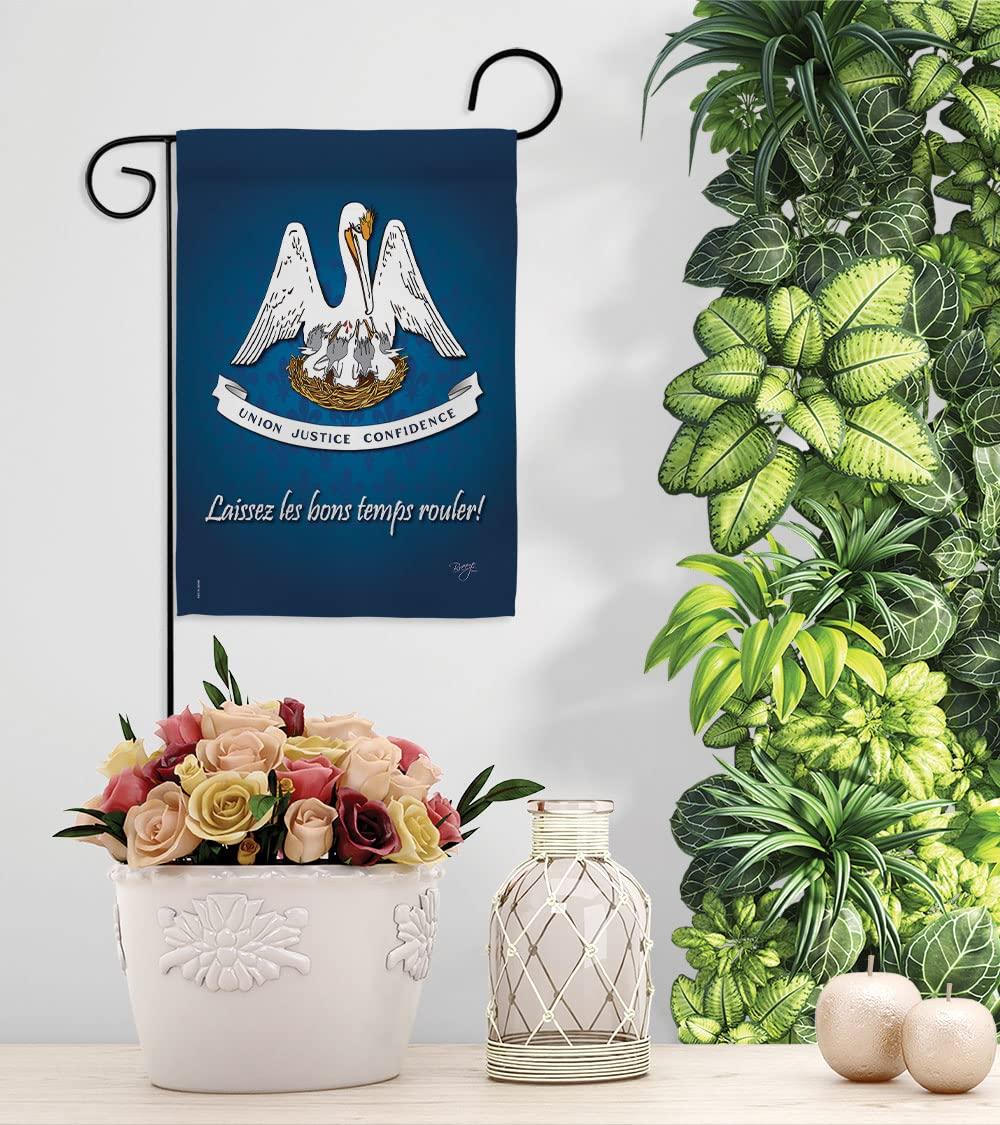 Breeze Decor 58083 States Louisiana 2-Sided Impression Garden Flag - 13 x 18.5 in.