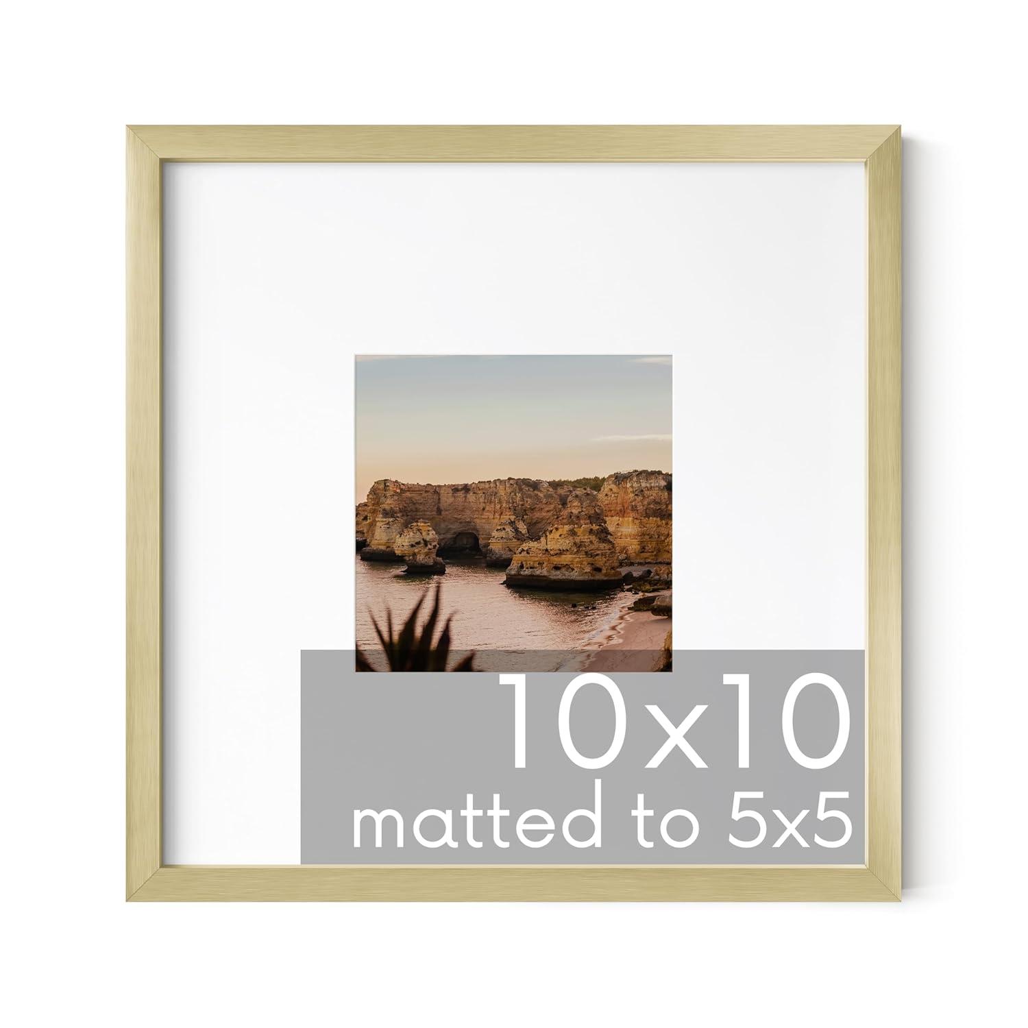 Matted Square Metal Picture Frames (Set of 1)