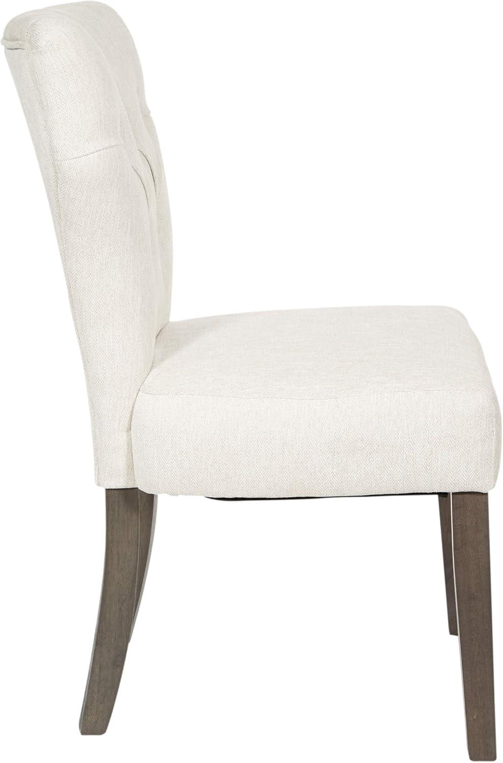 Andrew Dining Chair in Cream with Gray Brushed Legs