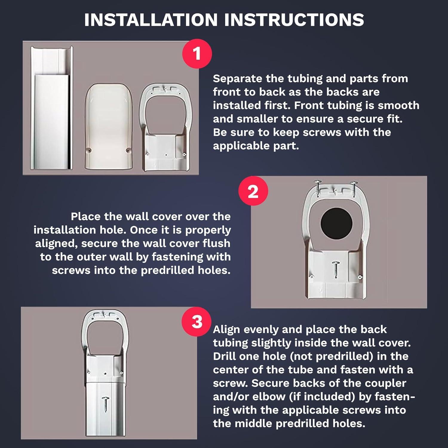 3 in. x 7.5 ft. Cover Kit for Air Conditioner and Heat Pump Line Sets - Ductless Mini Split or Central