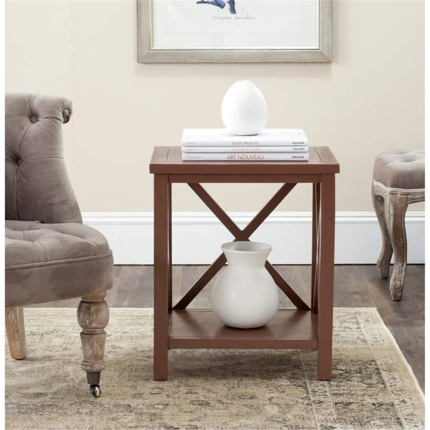 Candace Cross Back End Table - AMH6523E - Dusty Green - Safavieh Couture