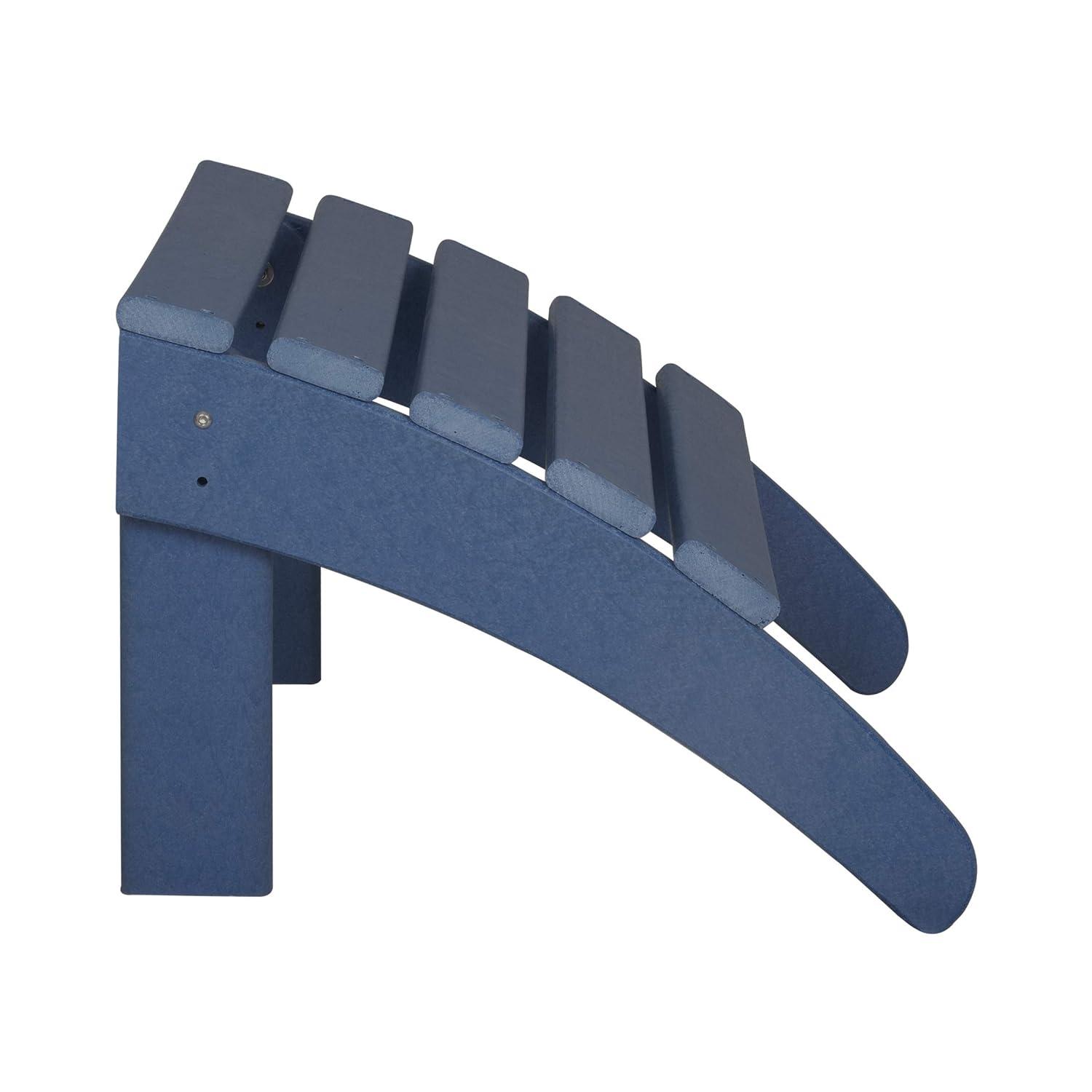 WestinTrends All-Weather Outdoor Patio Poly Adirondack Ottoman Footrest, Navy Blue