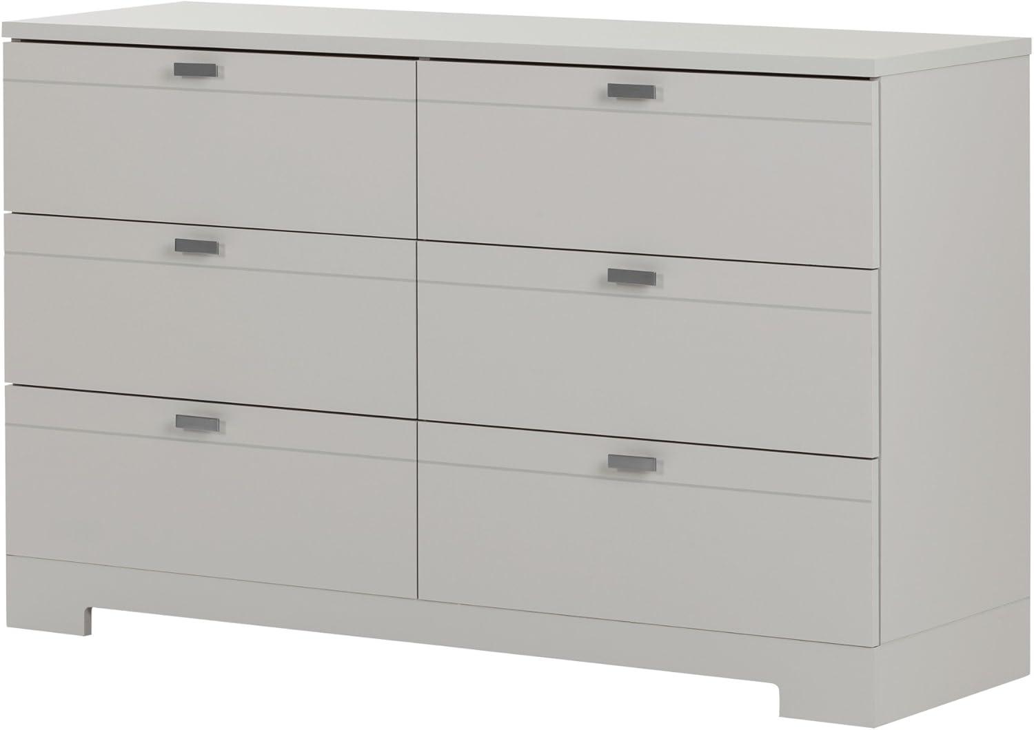 Soft Gray Nursery Double Dresser with Extra Deep Soft Close Drawers